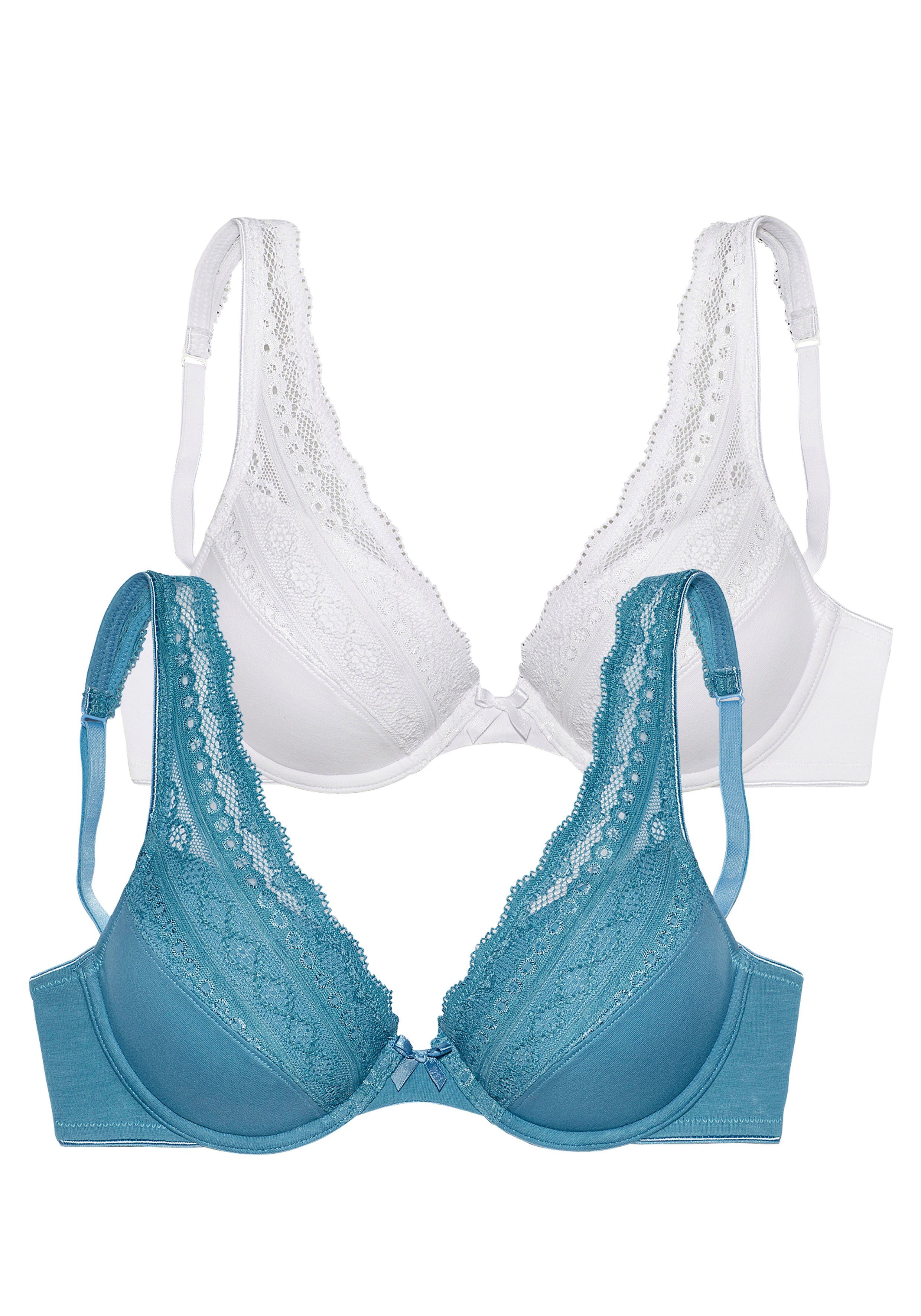 Petite fleur Push-up-bh in high-apex-belijning, basic dessous (Set van 2)