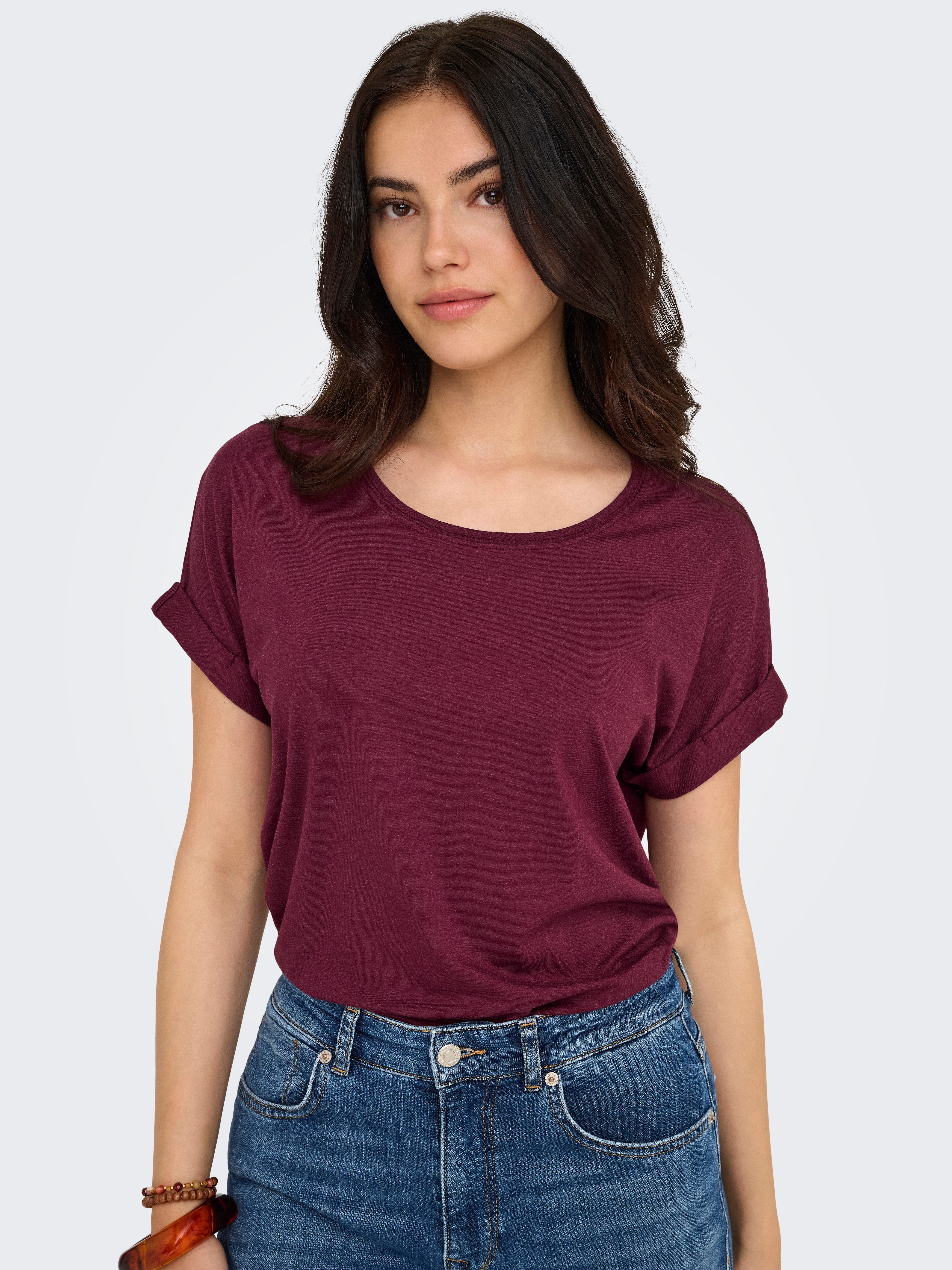 Only T-shirt ONLMOSTER – Shirt met korte mouwen en omslag en klassieke look