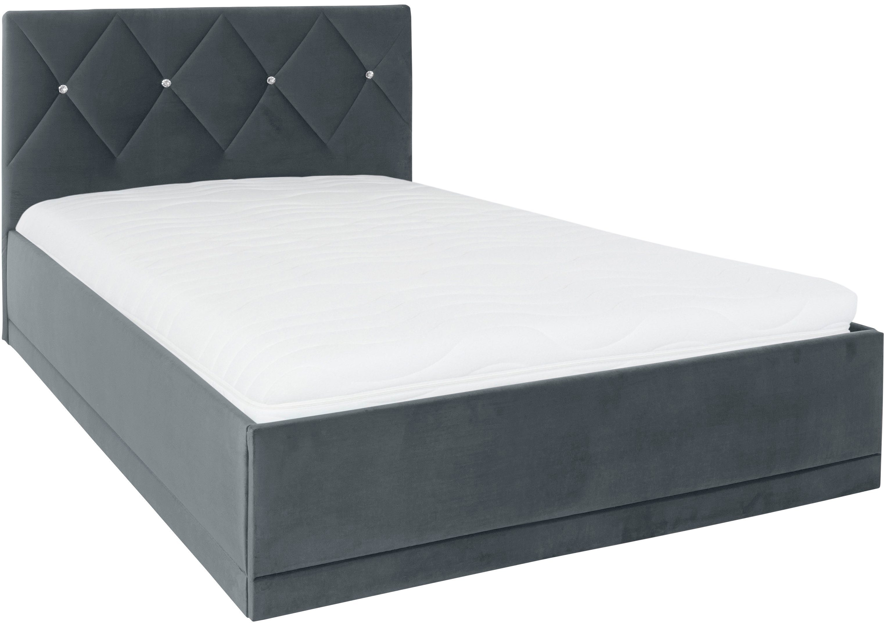 Westfalia Polsterbetten Gestoffeerd bed ADAMAS ook met bedlade, knoopdetails met stras