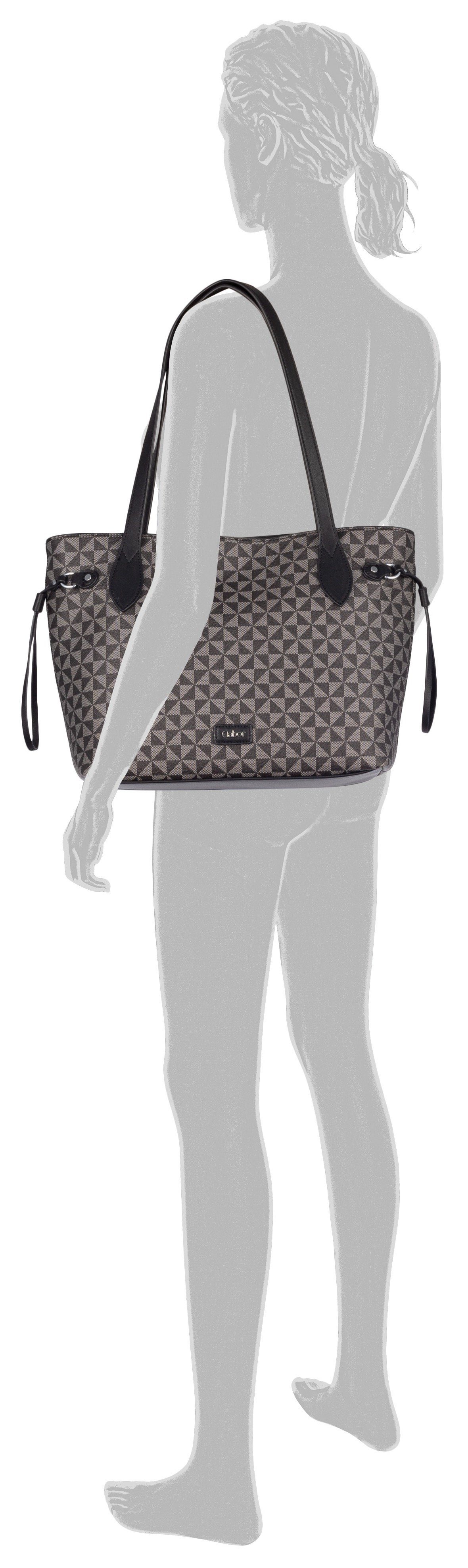 Gabor Shopper Barina van imitatieleer met kenmerkende all-over print en metalen logo