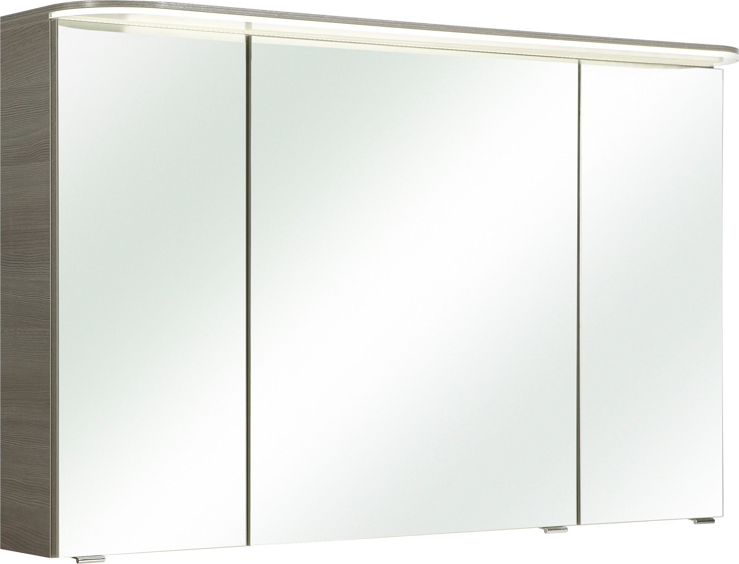 Saphir Spiegelkast Balto sprint badkamerkast met led-kransarmatuur, 120 cm breed, 3 deuren Schakelaar-/ stopcontactcombinatie, inclusief deurdemper, 987LM, 12 V led