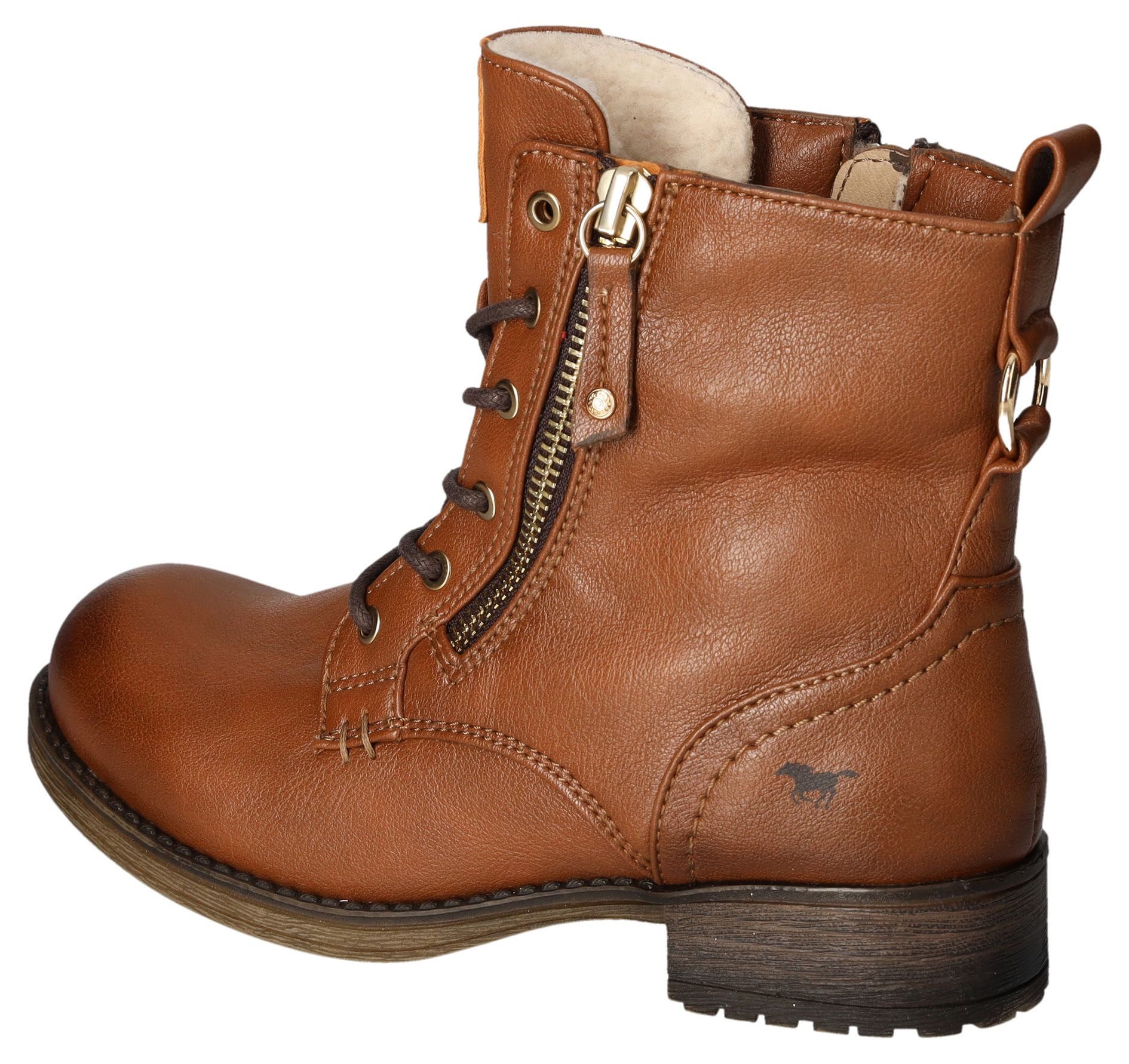 Mustang Shoes Winterlaarzen lace-up boots, ankle boots, block heel, with zipper