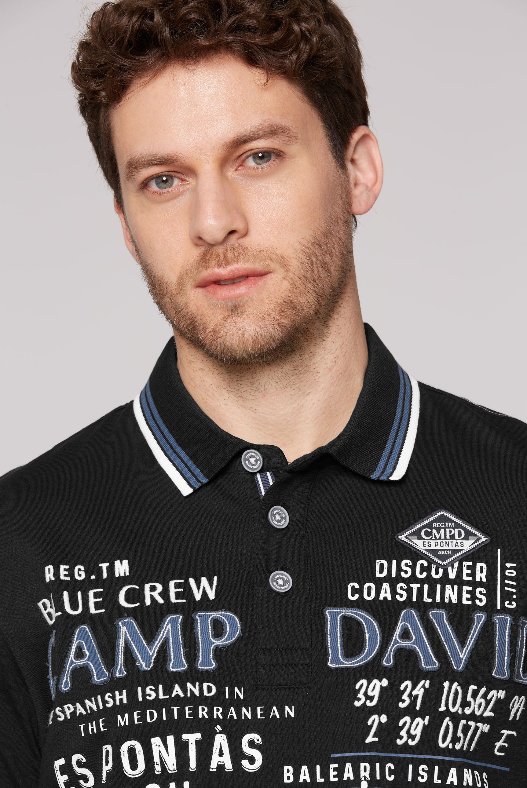 CAMP DAVID Poloshirt met logo-artworks