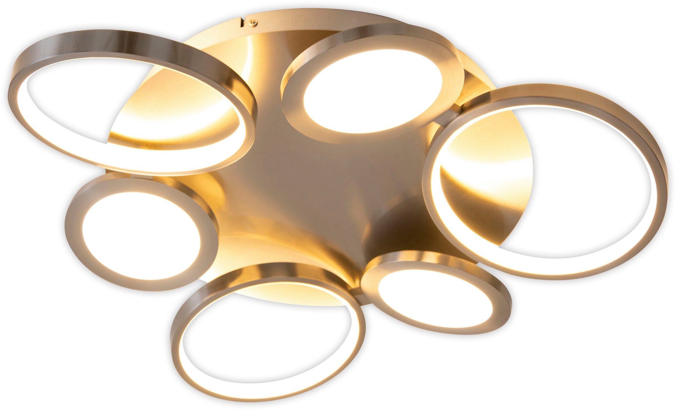 näve Led-plafondlamp Stelari 3-traps dimbaar via wandschakelaar, schijfoptiek, led warmwit, d: 56 cm (1 stuk)