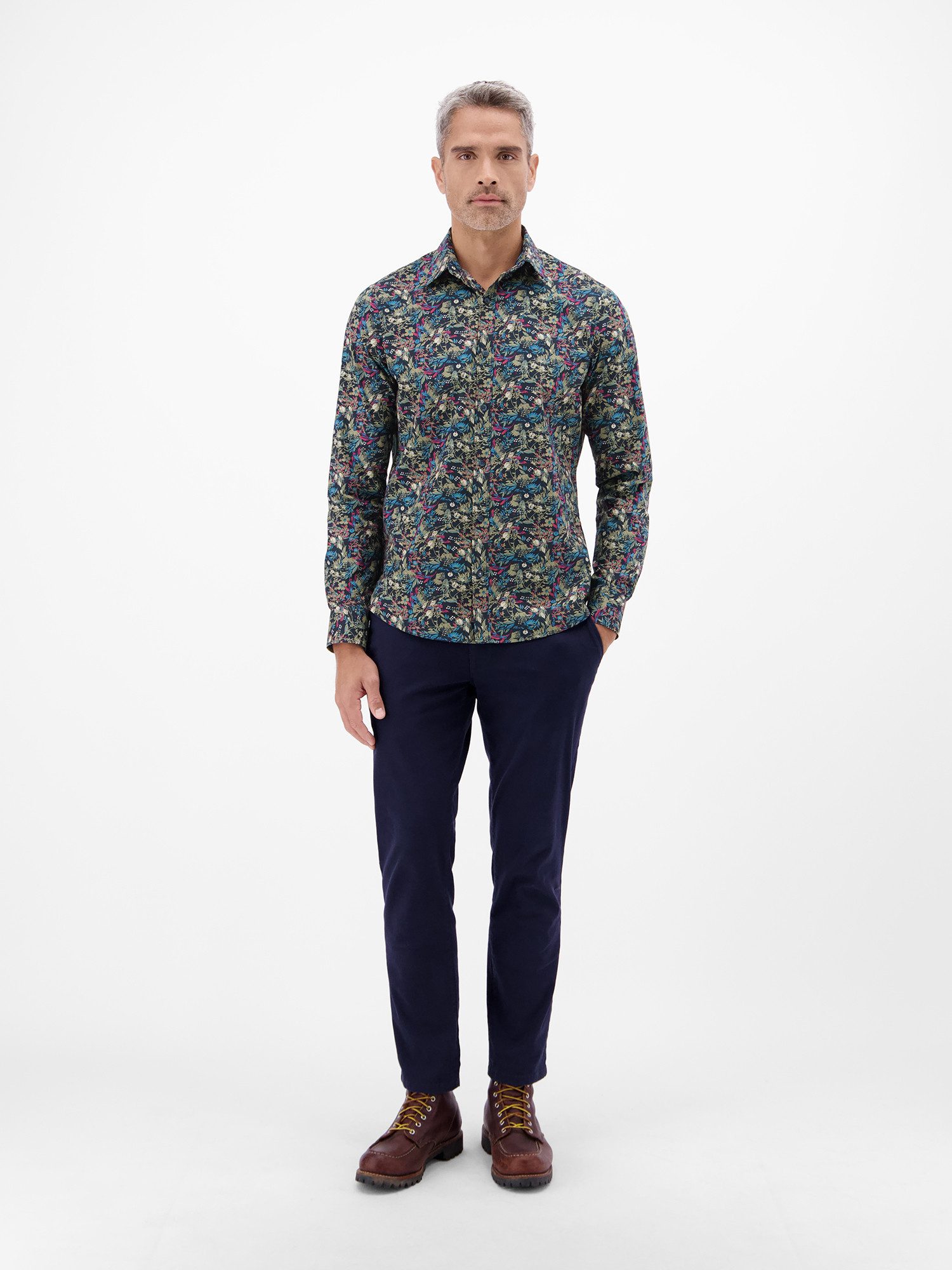 Lerros Overhemd met lange mouwen LERROS Modieus poplin overhemd voor heren