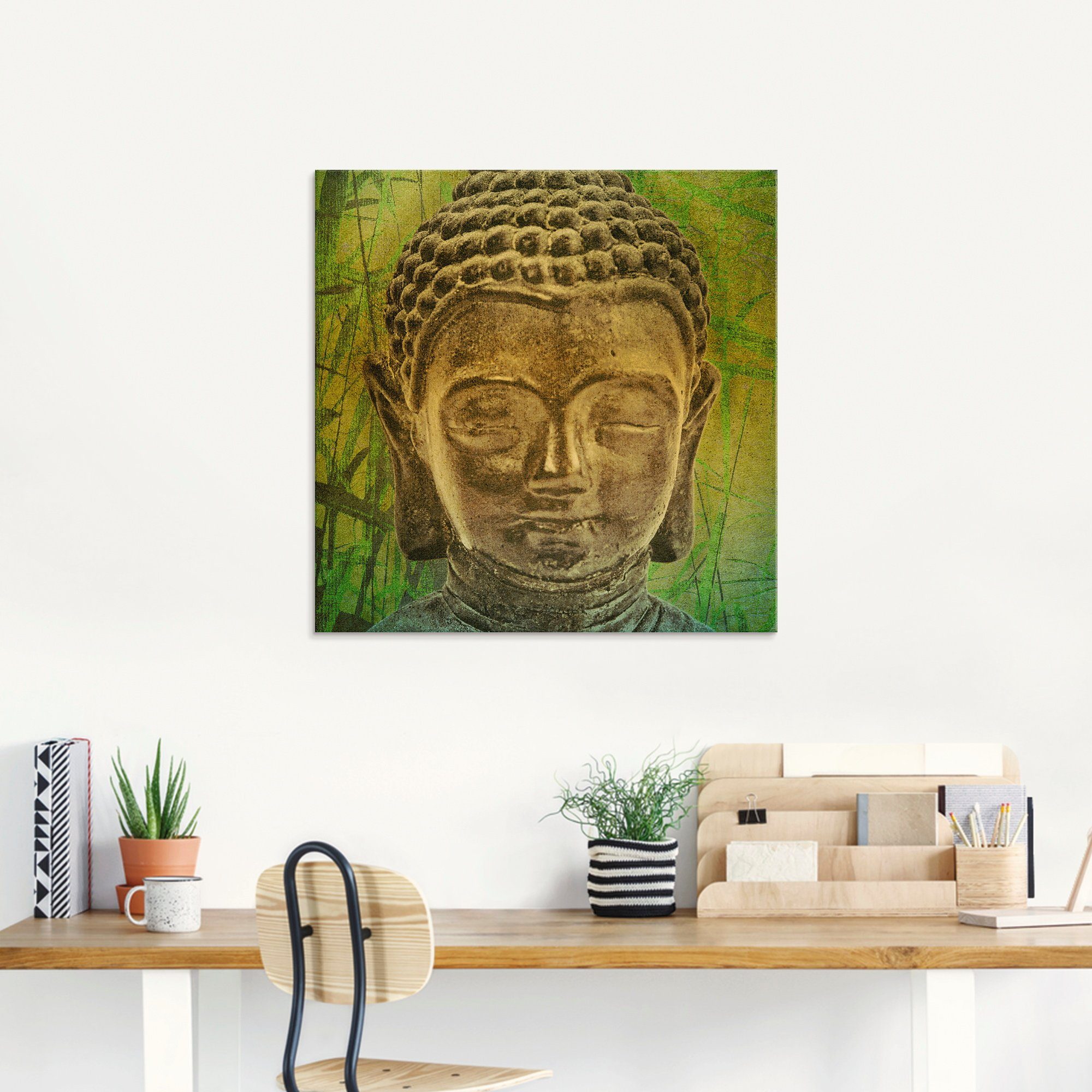 Artland Print op glas Boeddha II in verschillende maten