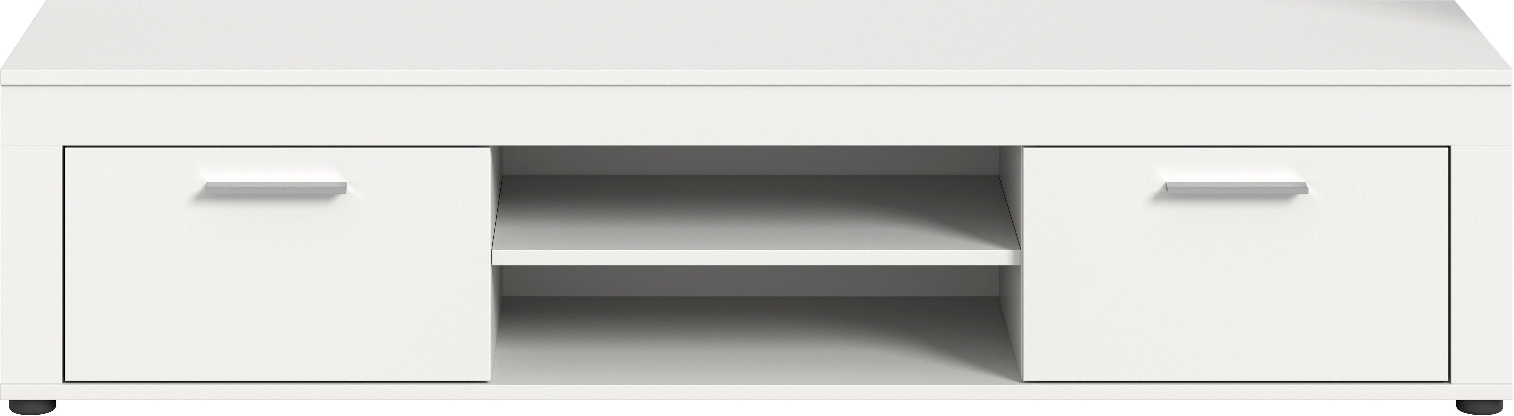 INOSIGN Tv-meubel Aosta, breedte 160 cm, in verschillende kleuruitvoeringen met 2 kleppen en 2 open vakken, tv-bord, mediabord, tv-meubel