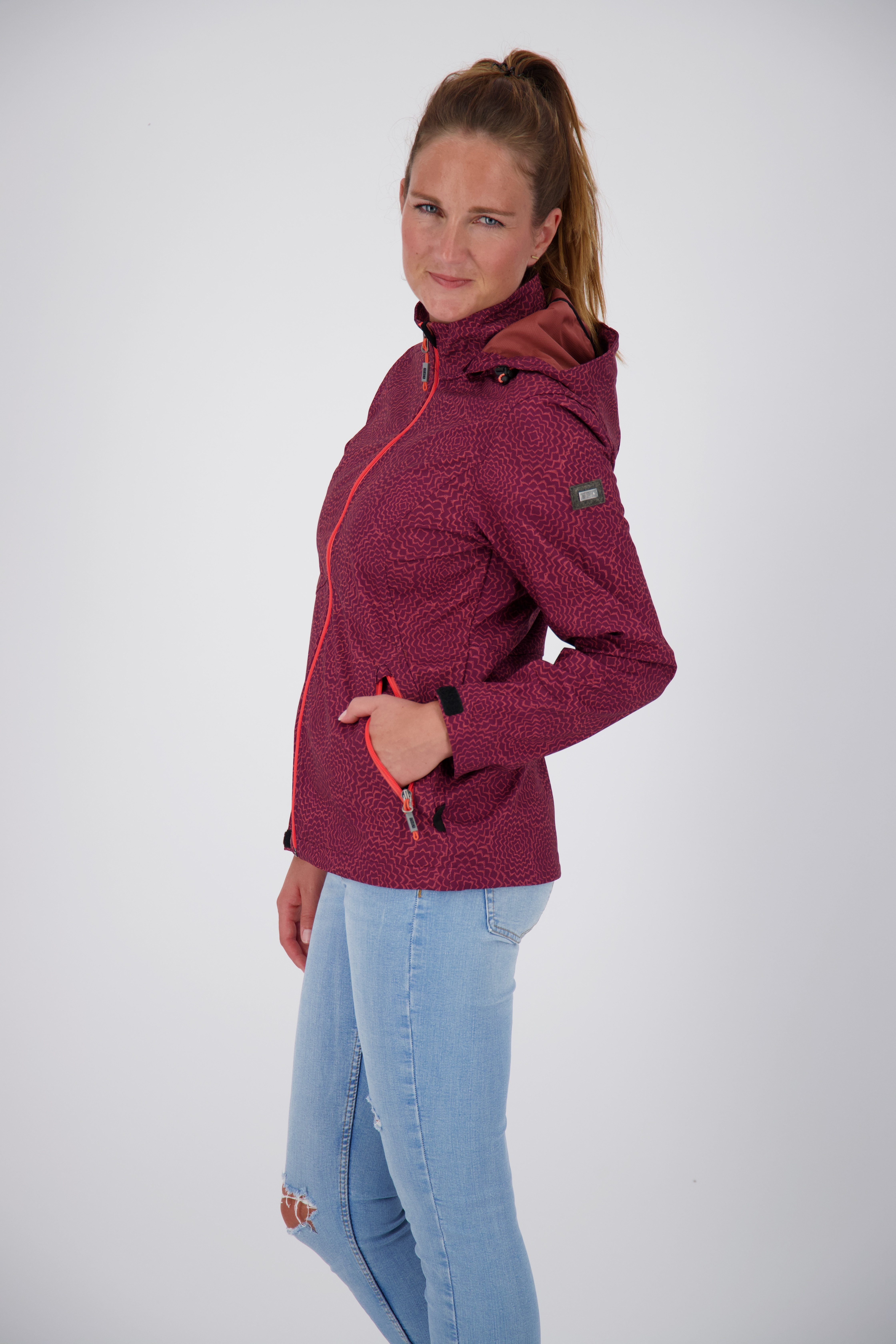 LPO Softshell-jack SHELBY PEAK II licht softshell-jack met all-over-print en afneembare capuchon