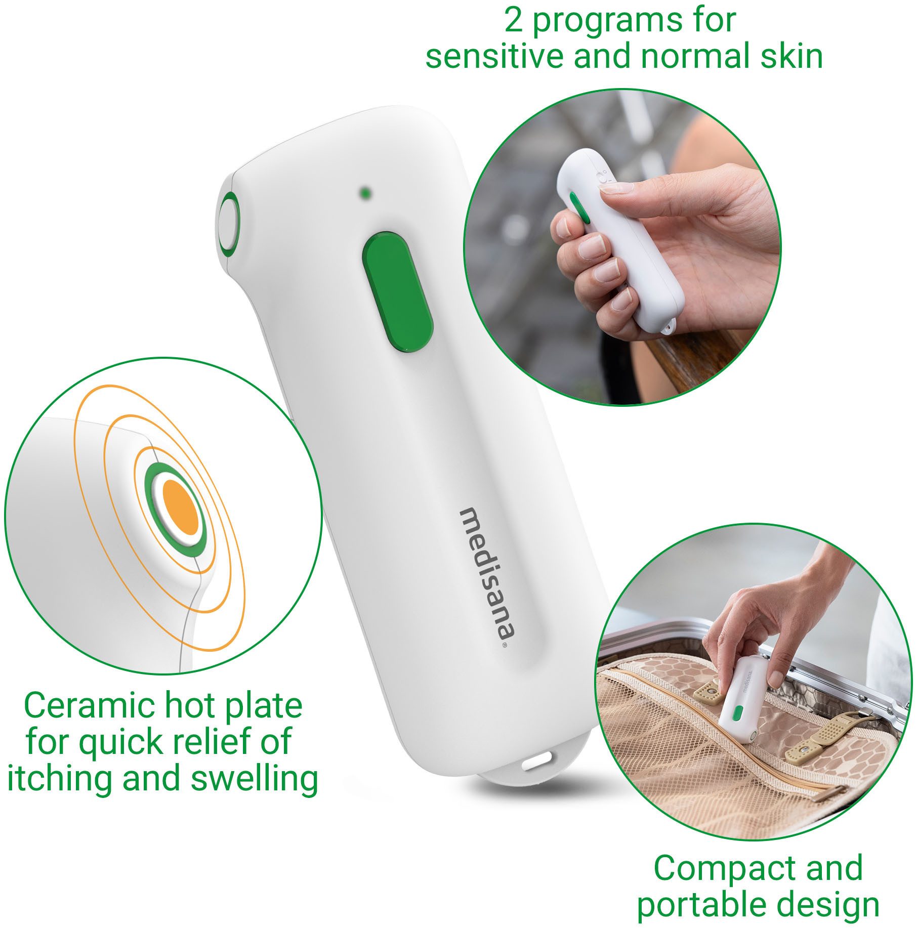 Medisana Insectenbeetgenezer IB 100 snel opwarmend, compact, gecertificeerd medisch product, handig