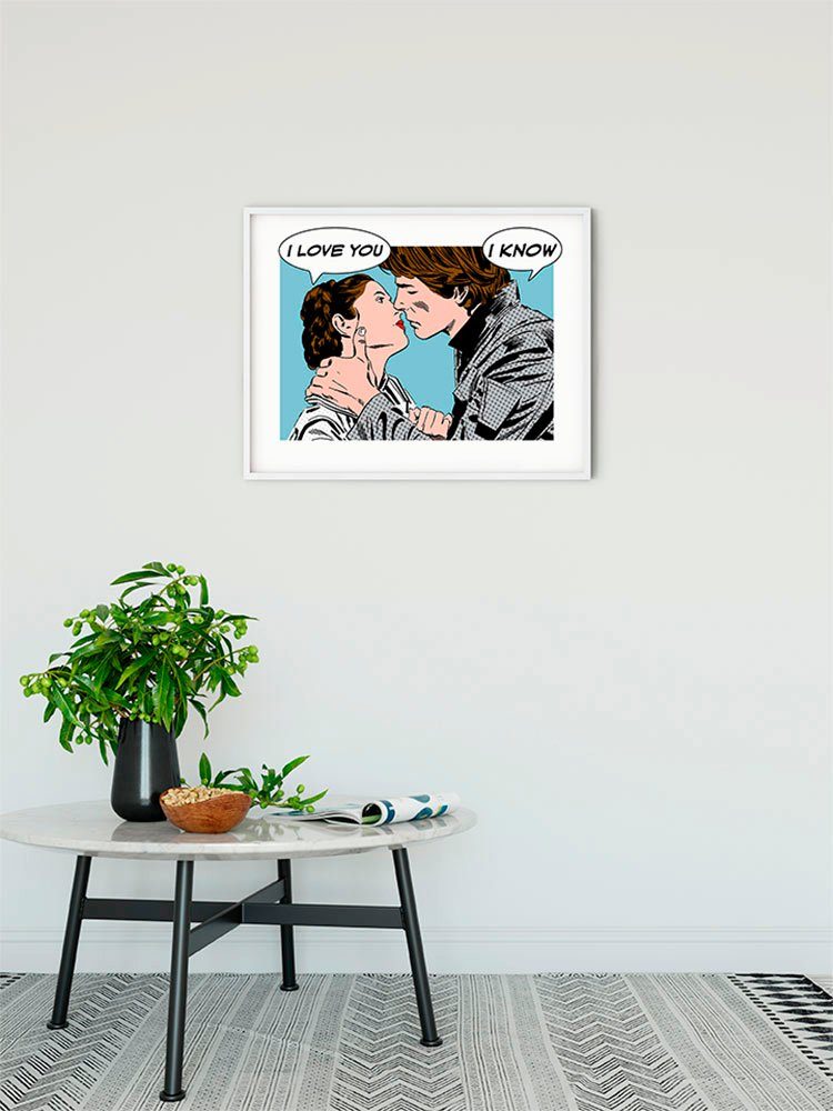 Komar Wanddecoratie Star Wars Classic stripverhaal aandeel Leia Han Wanddecoratie voor de kinderkamer - zonder lijst (1 stuk)