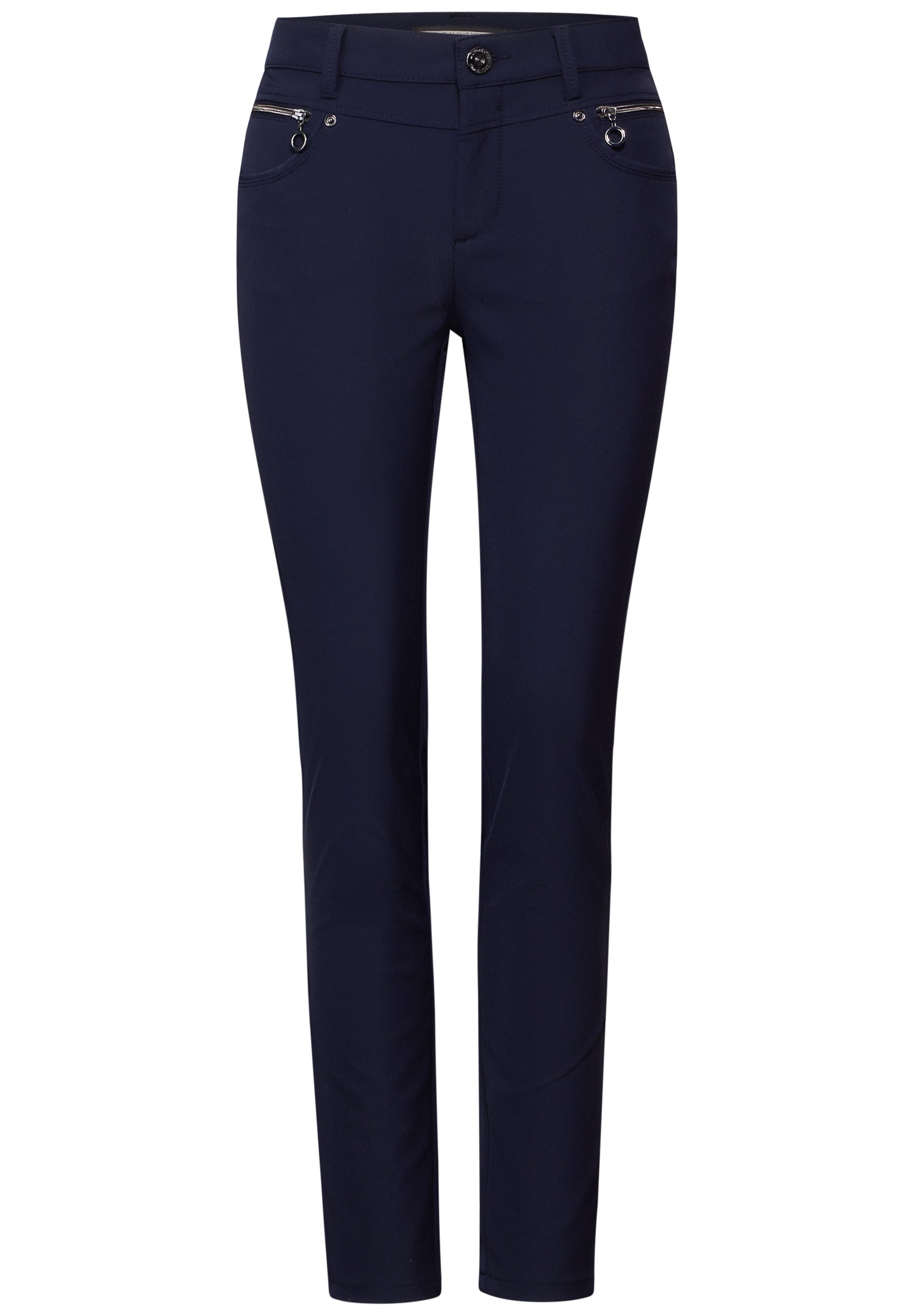 STREET ONE Stoffen broek Style York met ritsdetails