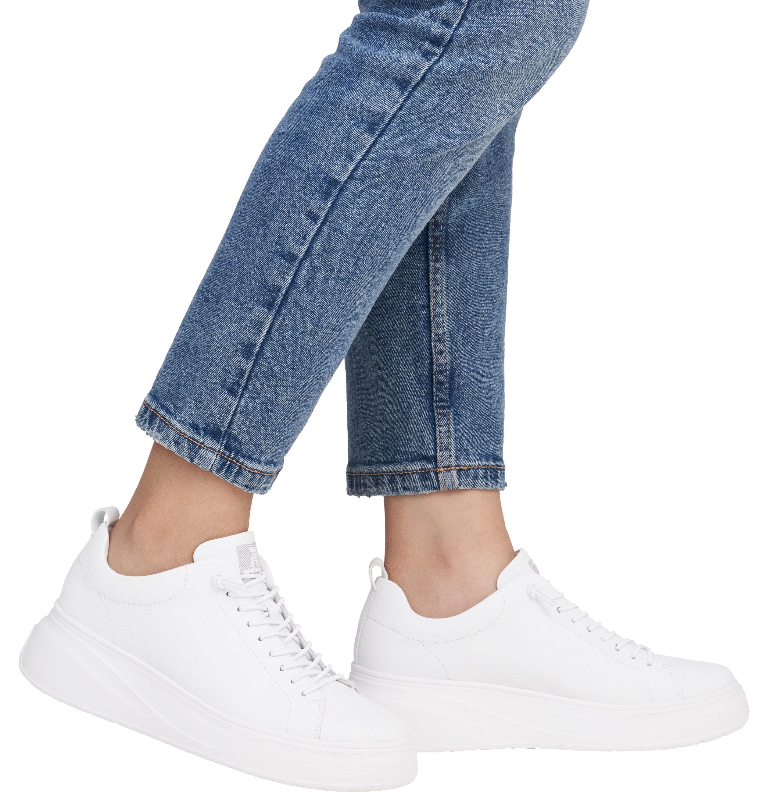 RIEKER Sport Plateausneakers , vrijetijdsschoen, lage schoen, veterschoen met schachtversteviging
