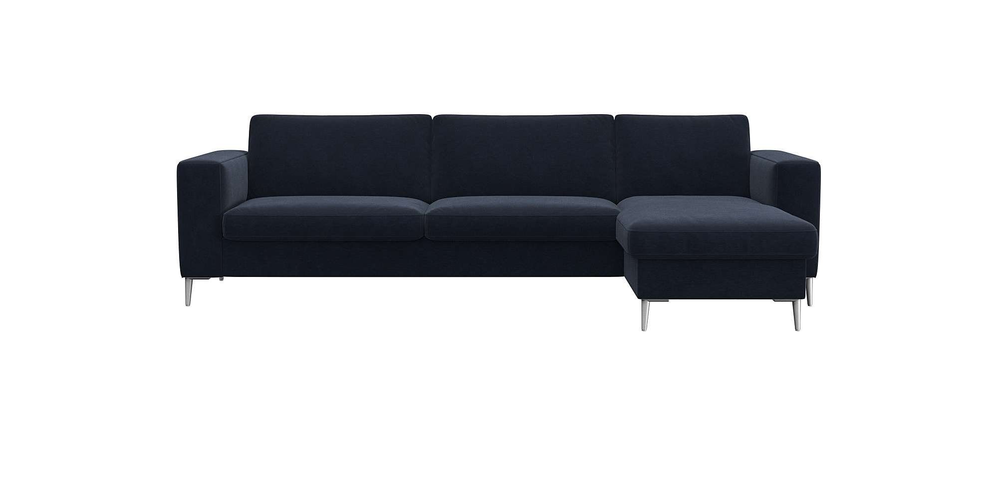 FLEXLUX Hoekbank Fiore, super zitcomfort door koudschuim in de zitting, L-vorm blauw, hoekbanken