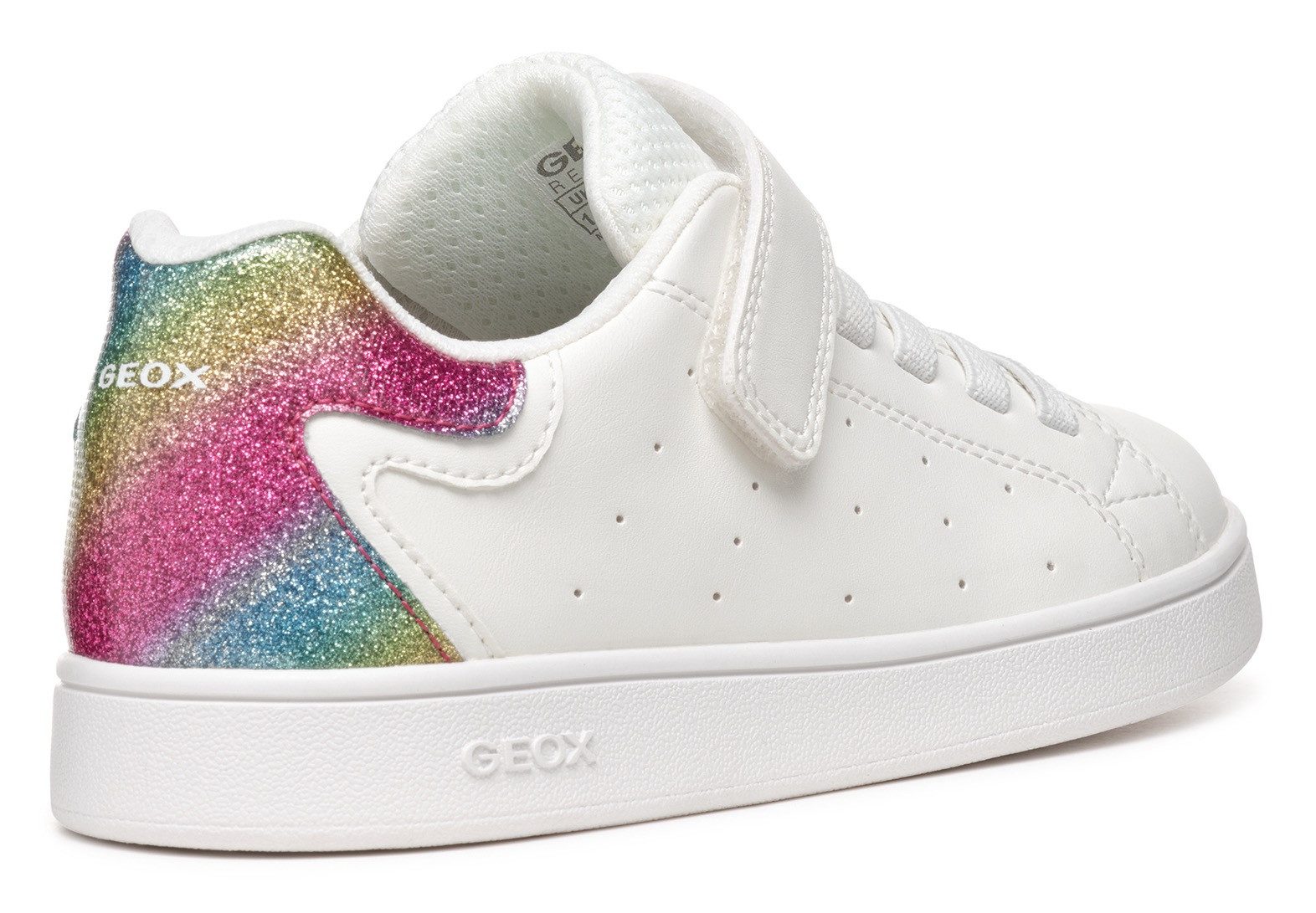 Geox Slip-on sneakers J ECLYPER GIRL , pride sneaker, regenboog sneaker met kleurrijke glinsterende hiel