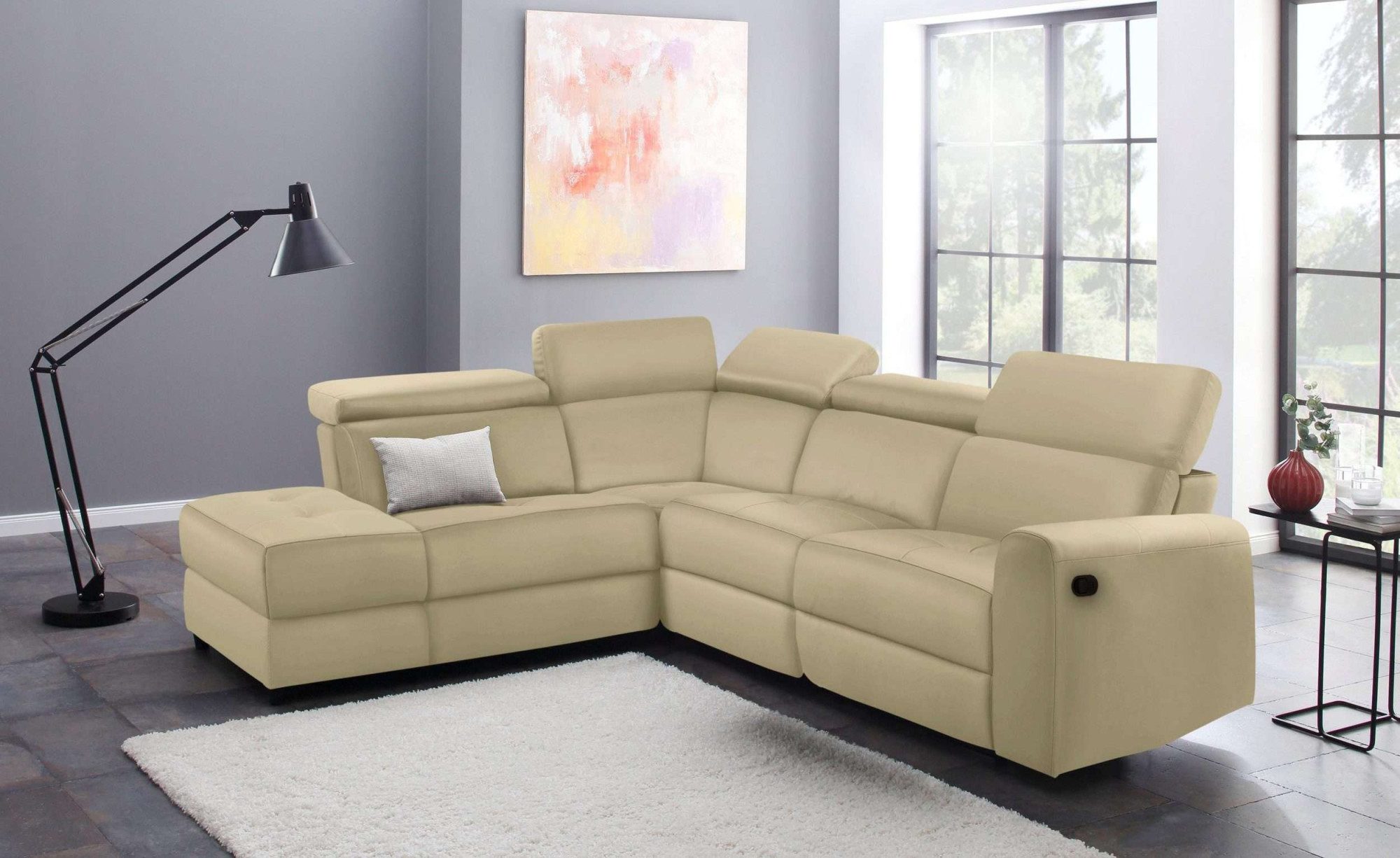 Home affaire Hoekbank Sentrano, L-vorm, 273 cm, man. of electr. relaxfunctie en usb/kopverstelling