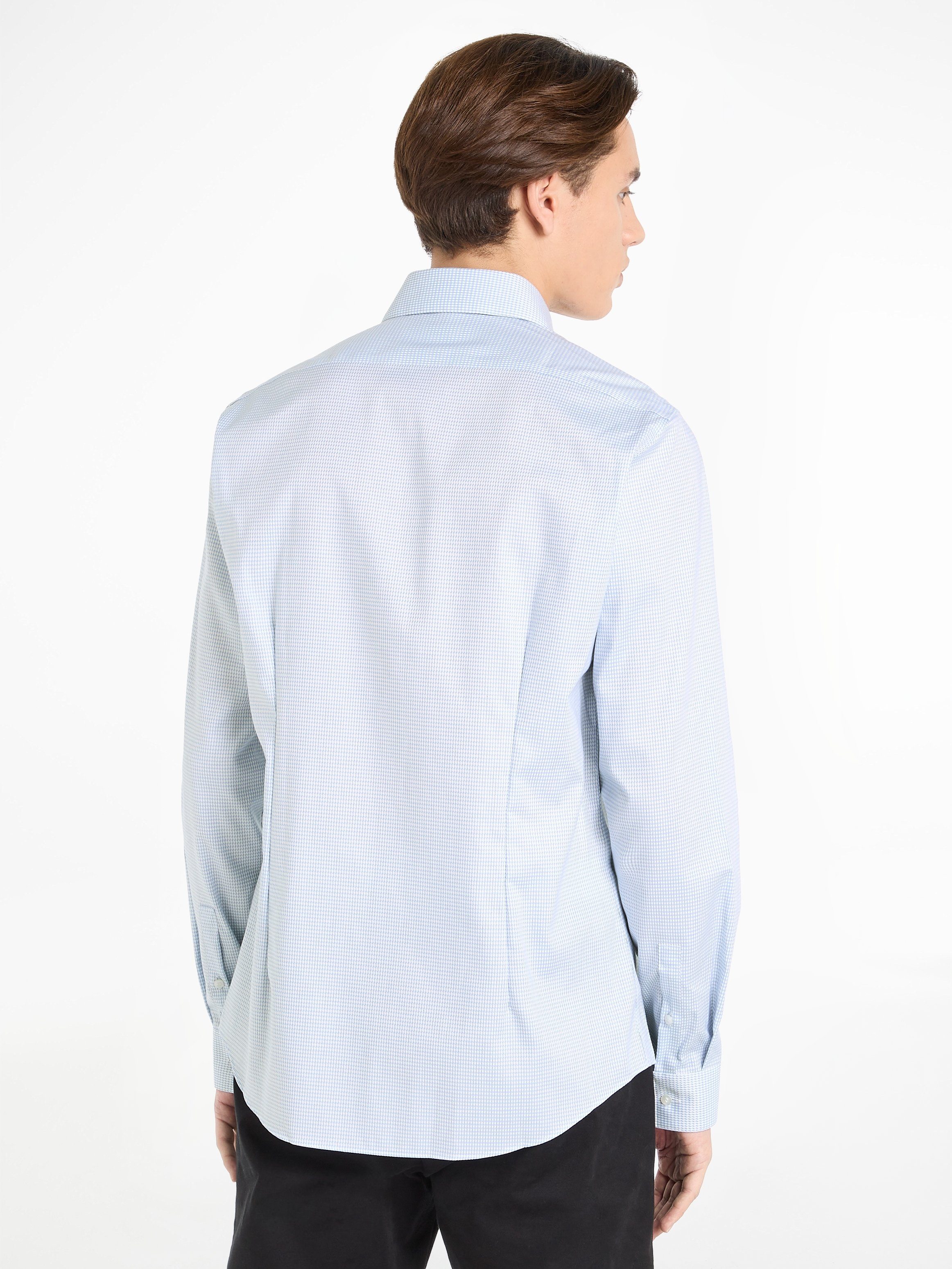 Calvin Klein Overhemd met lange mouwen STRETCH COLLAR CHECK SLIM SHIRT