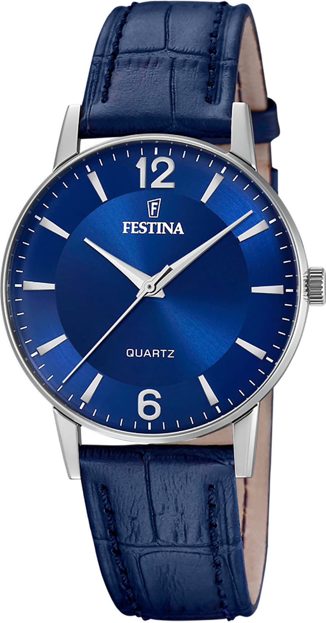 Festina Kwartshorloge Horloge, herenhorloge, leren band, analoog