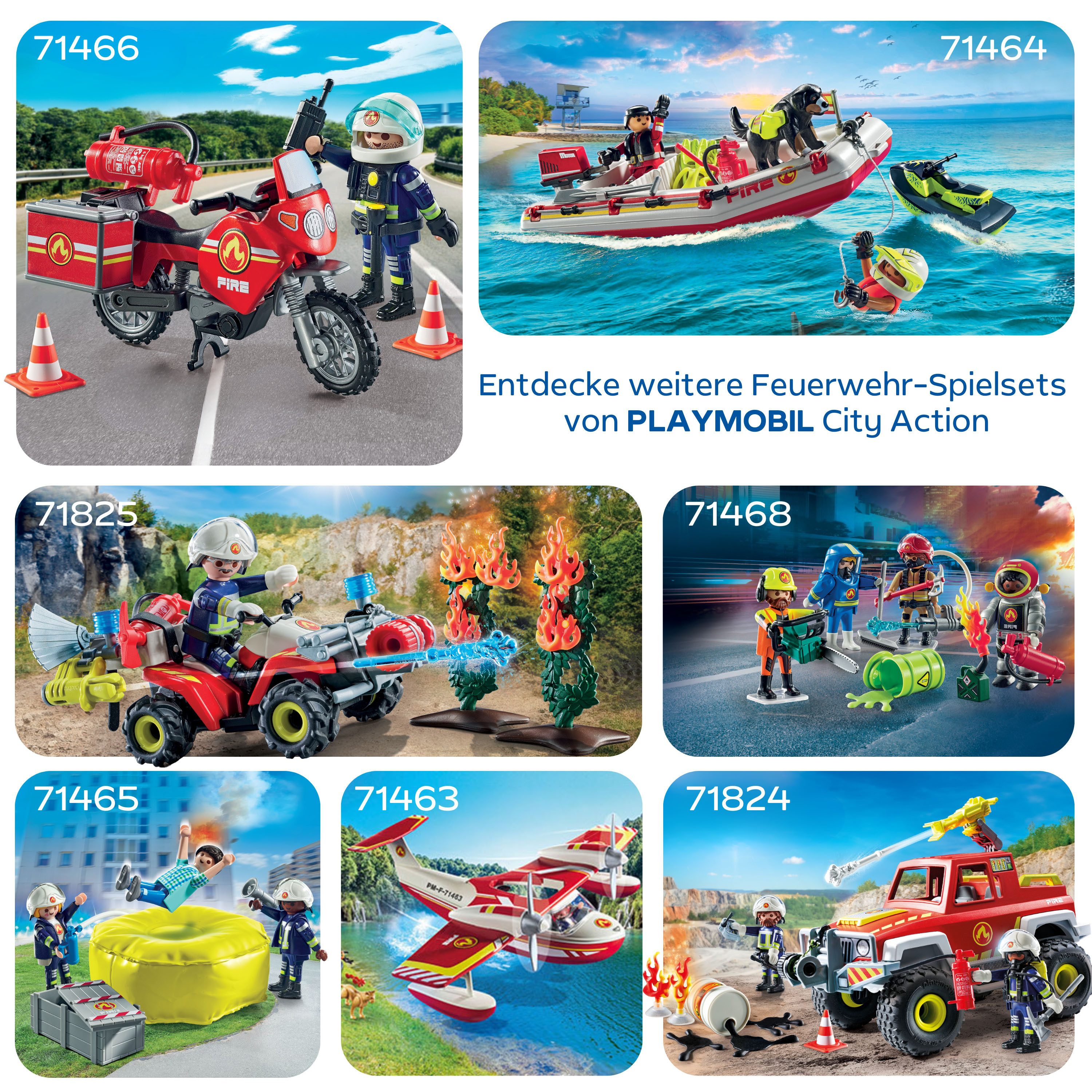 Playmobil® Constructie-speelset Feuerwehr Quad löscht Heckenbrand (71825), Playmobil Action Heroes (47-delig)