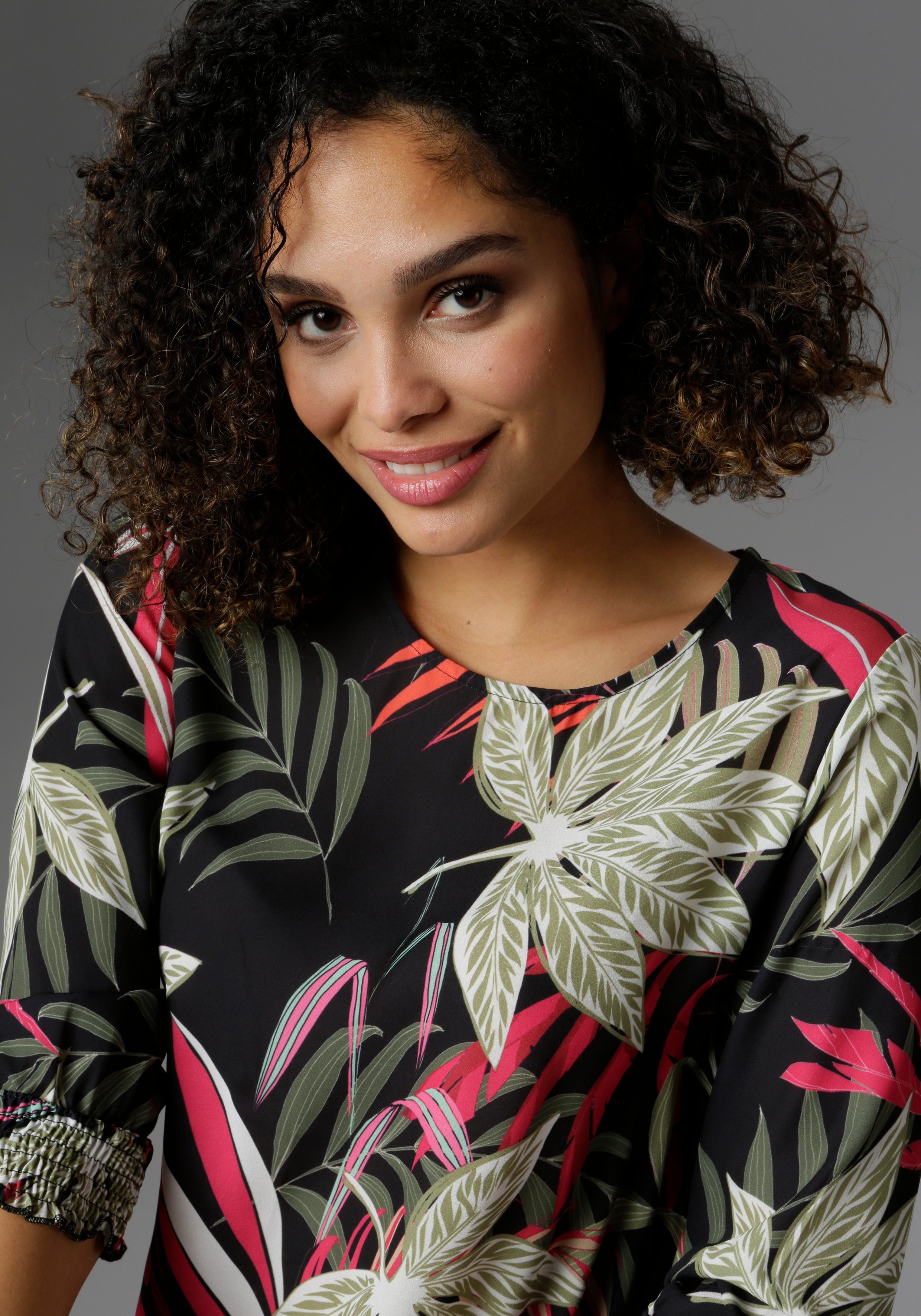 Aniston SELECTED Blouse zonder sluiting met gesmokte randen