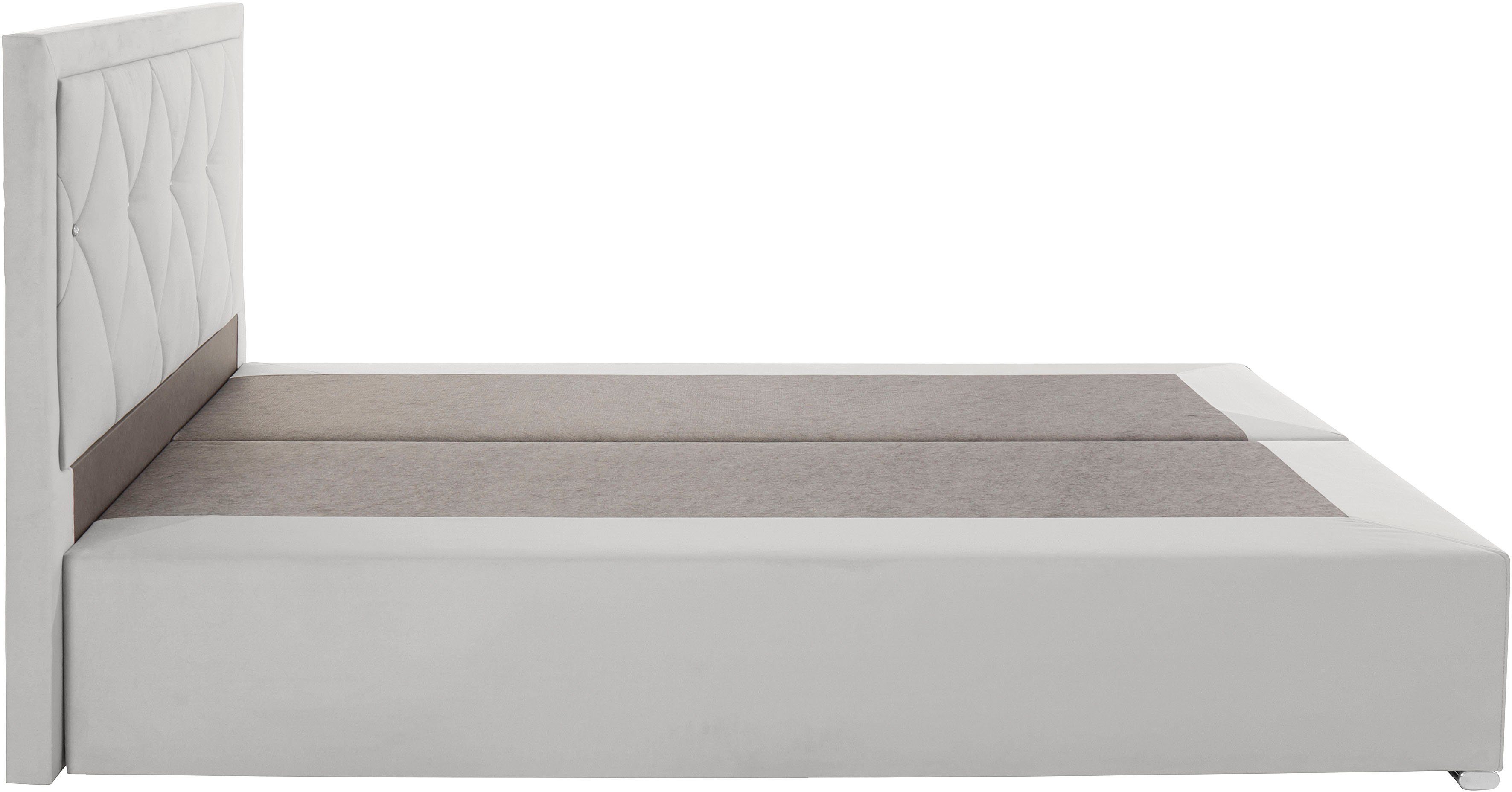 Leonique Boxspring Alfie, bestseller, optioneel met bedlade met strassteentjes in het hoofdbord, h2, h3 en h4 ter keuze