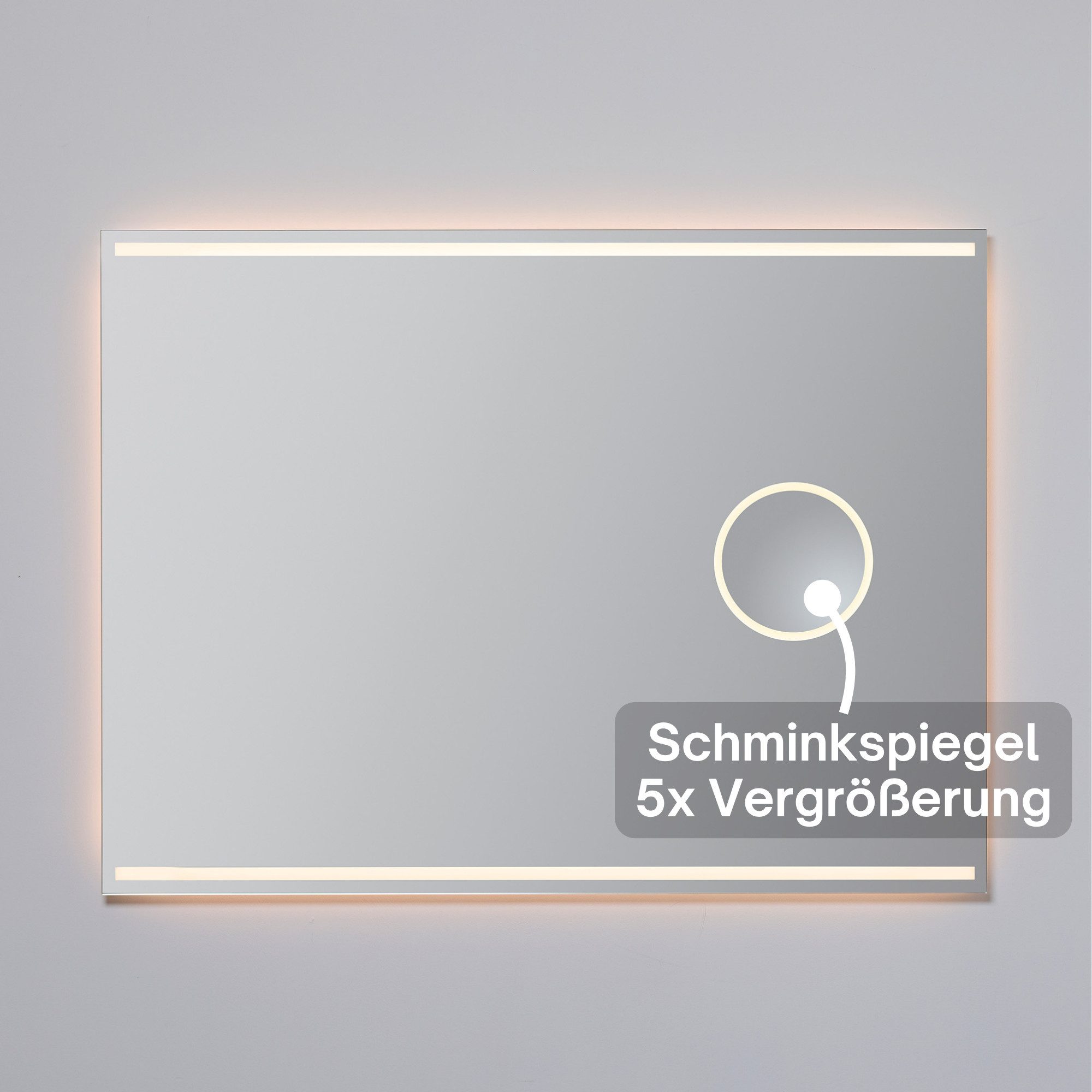Loevschall Badspiegel Focus, spiegel met verlichting, geïntegreerde make-up spiegel