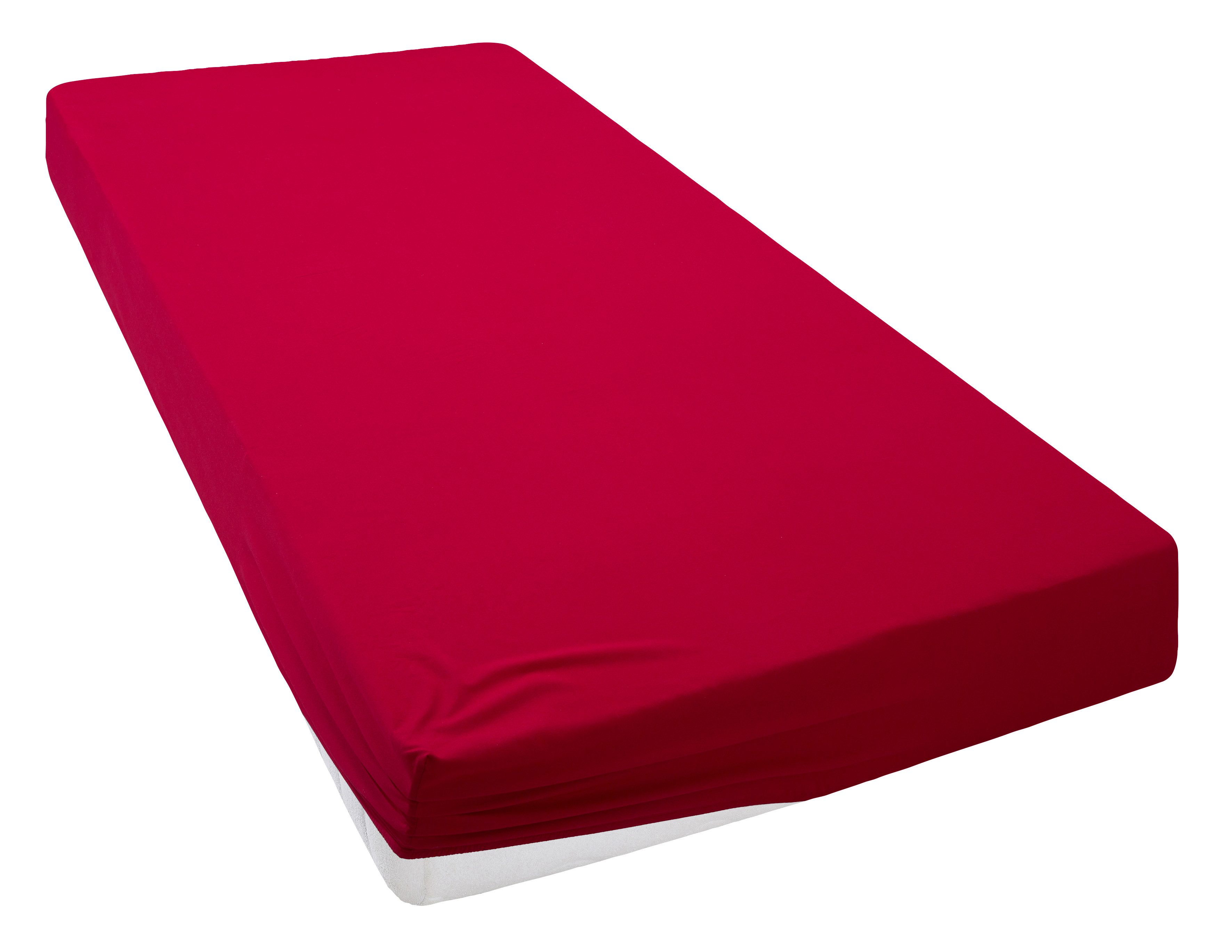 my home Laken Desner Microfiber, voor matrassen tot 20 cm hoogte, 100% polyester, beddengoed hoeslakens rood