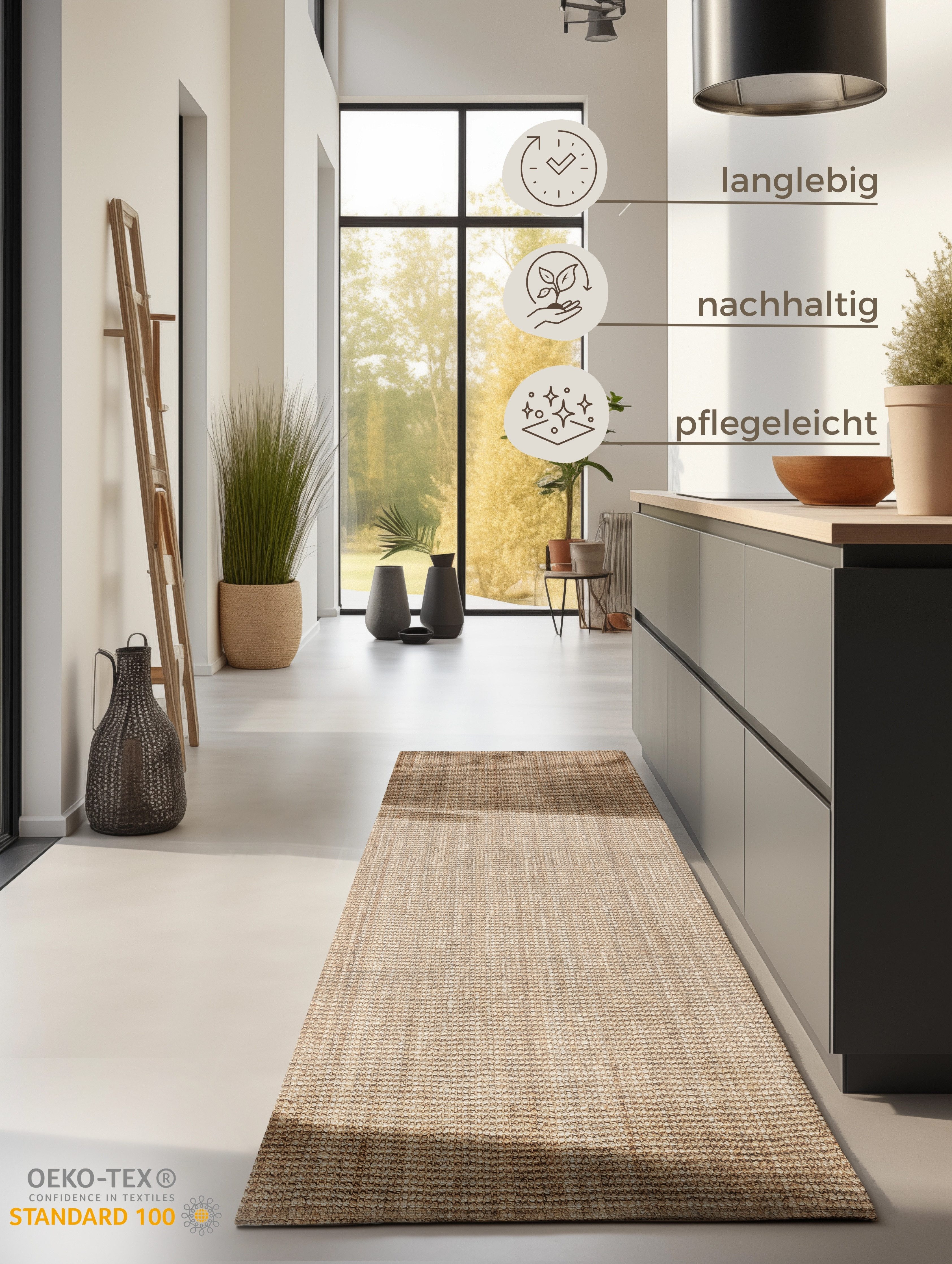 HANSE Home Vloerkleed Jaipur jute tapijt, als loper en rond 100% natuurlijke vezel, duurzaam, woonkamer, eetkamer, slaapkamer, grs