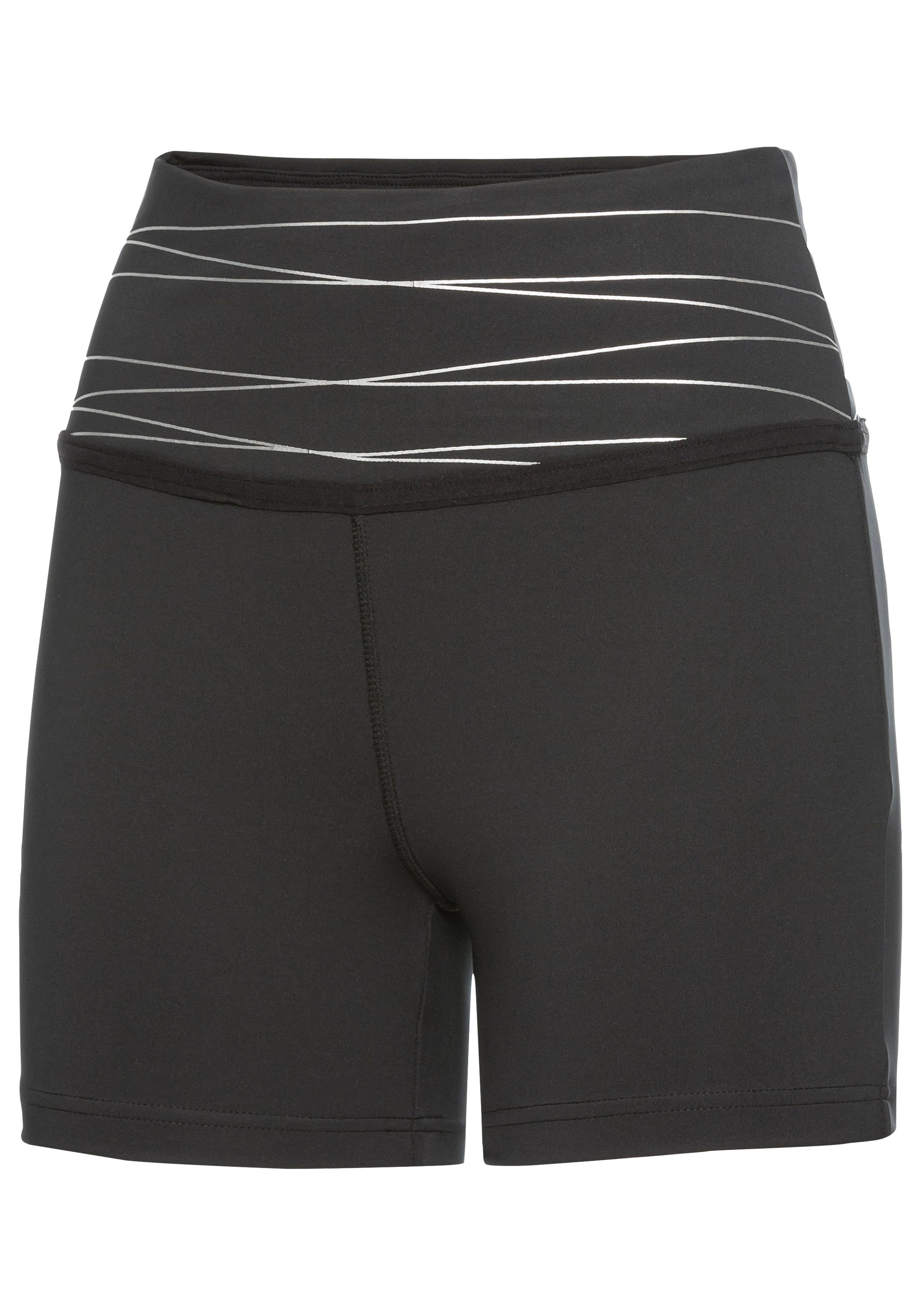 vivance active Short Korte broek Sportshorts met brede tailleband en print