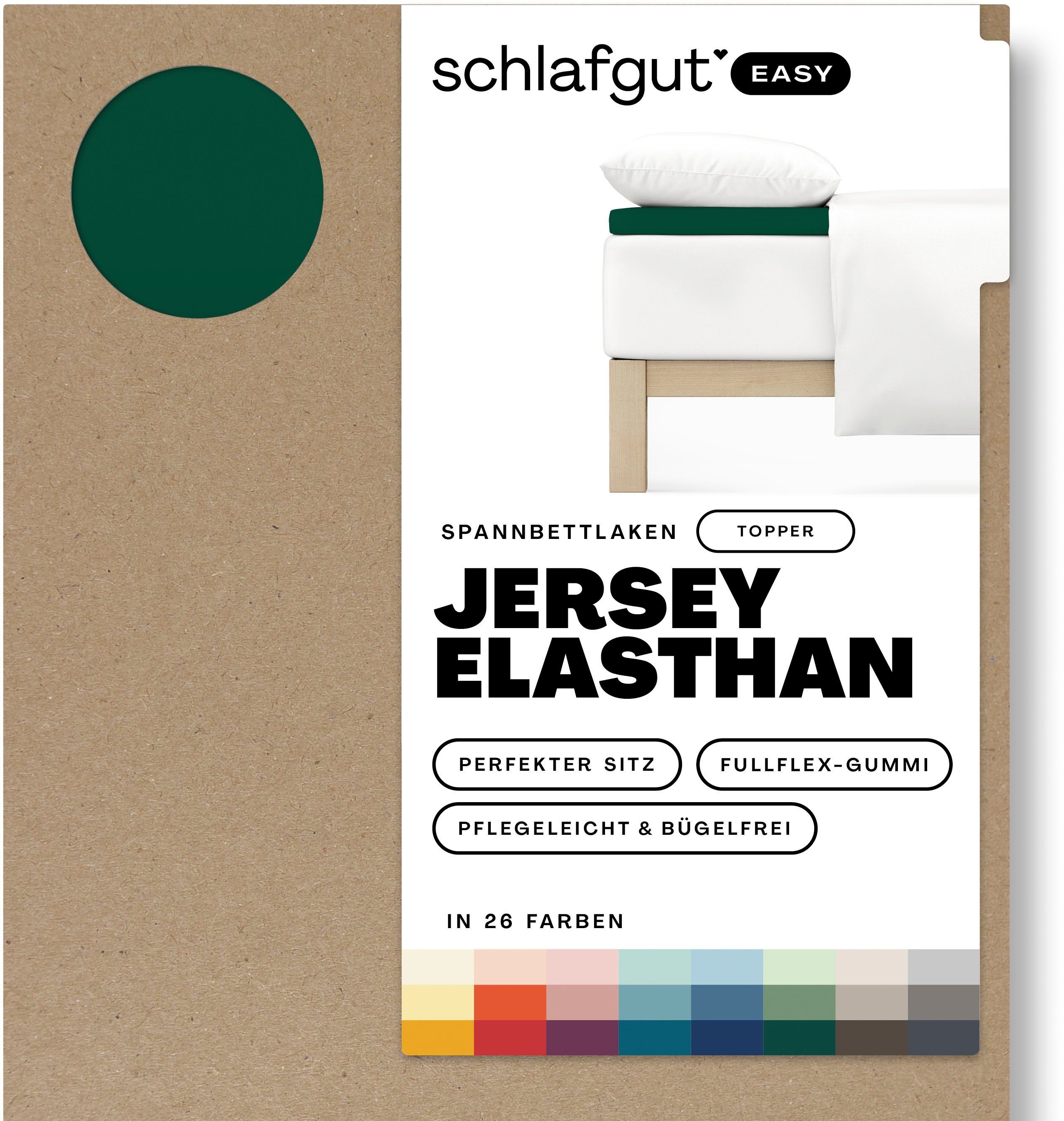 Schlafgut Hoeslaken EASY jersey elastaan topper (1 stuk)