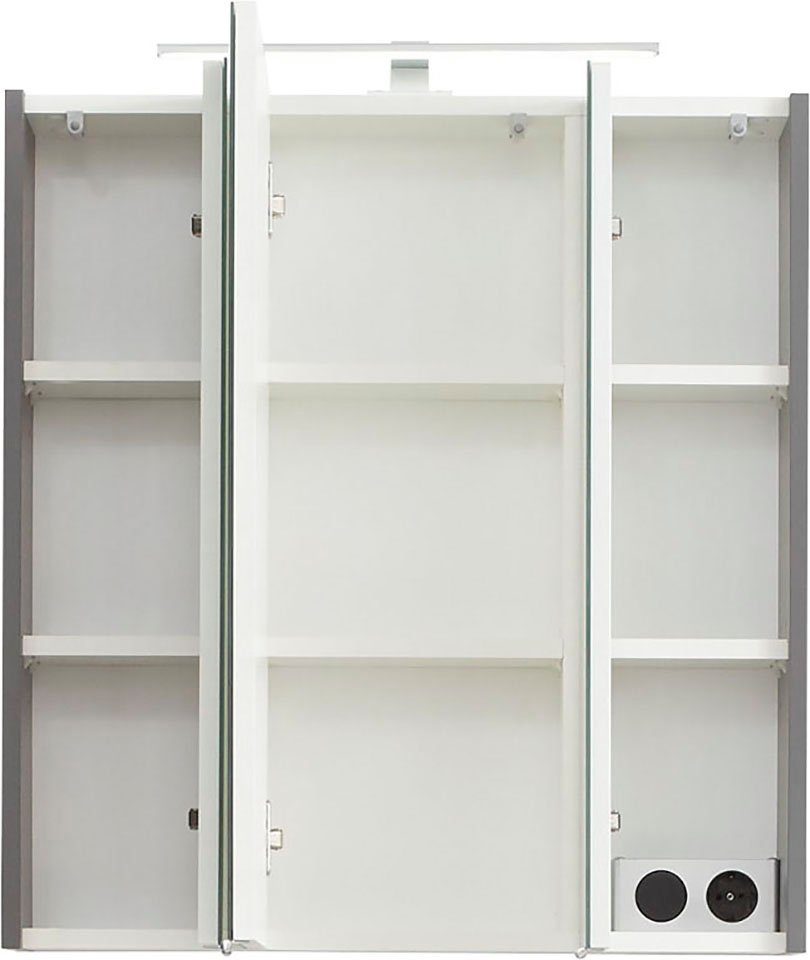 Saphir Spiegelkast Quickset 357 Badkamermeubel, 3 spiegeldeuren, 6 legplanken, 65 cm breed
