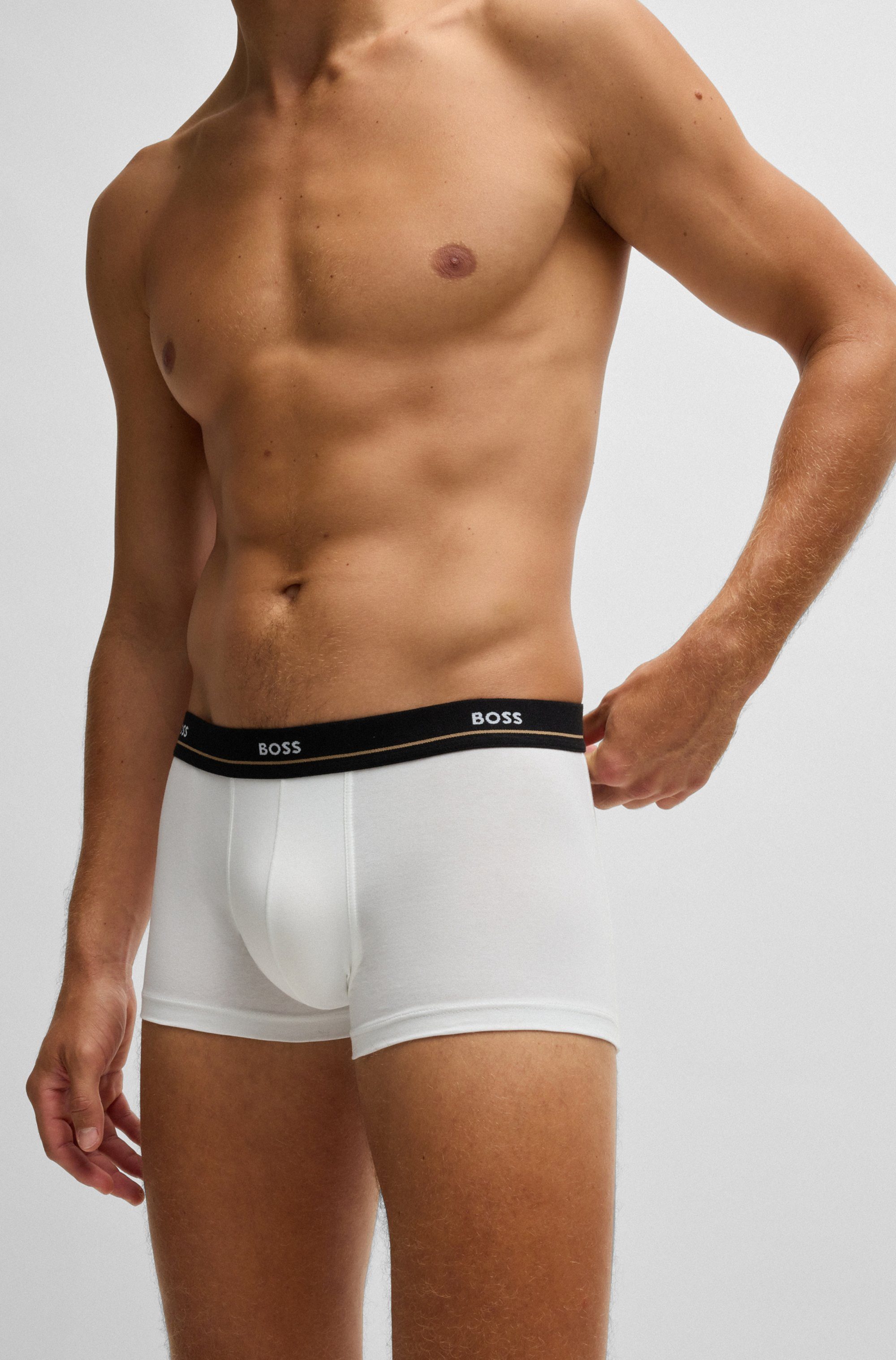BOSS Trunk 5P Essential met modieuze, gedeeltelijk contrasterende boss logo-elastische tailleband (5 stuks, Set van 5)