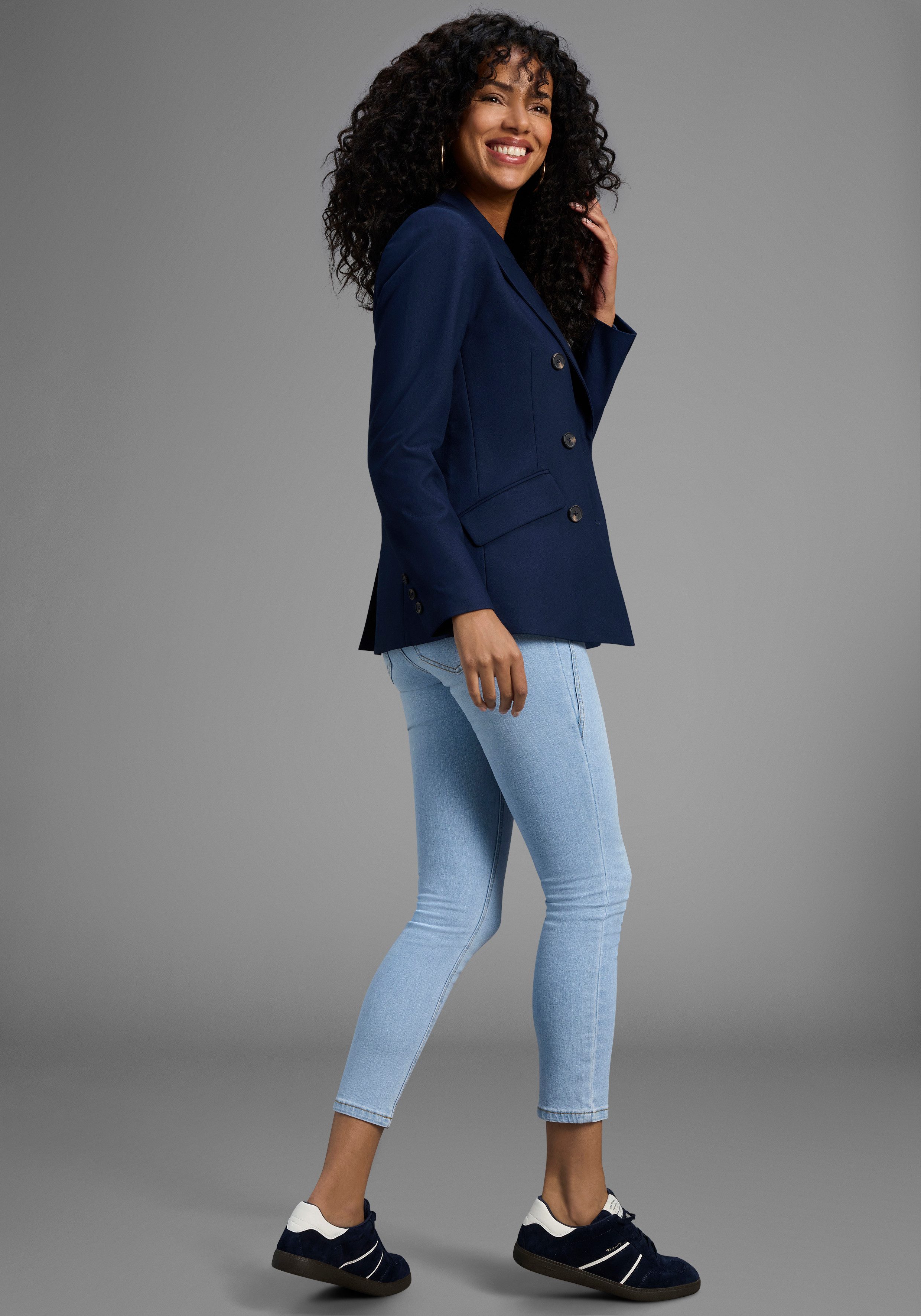 Arizona 7/8 jeans Met geren extra-strakke snit, used-look-wassing, lage taille