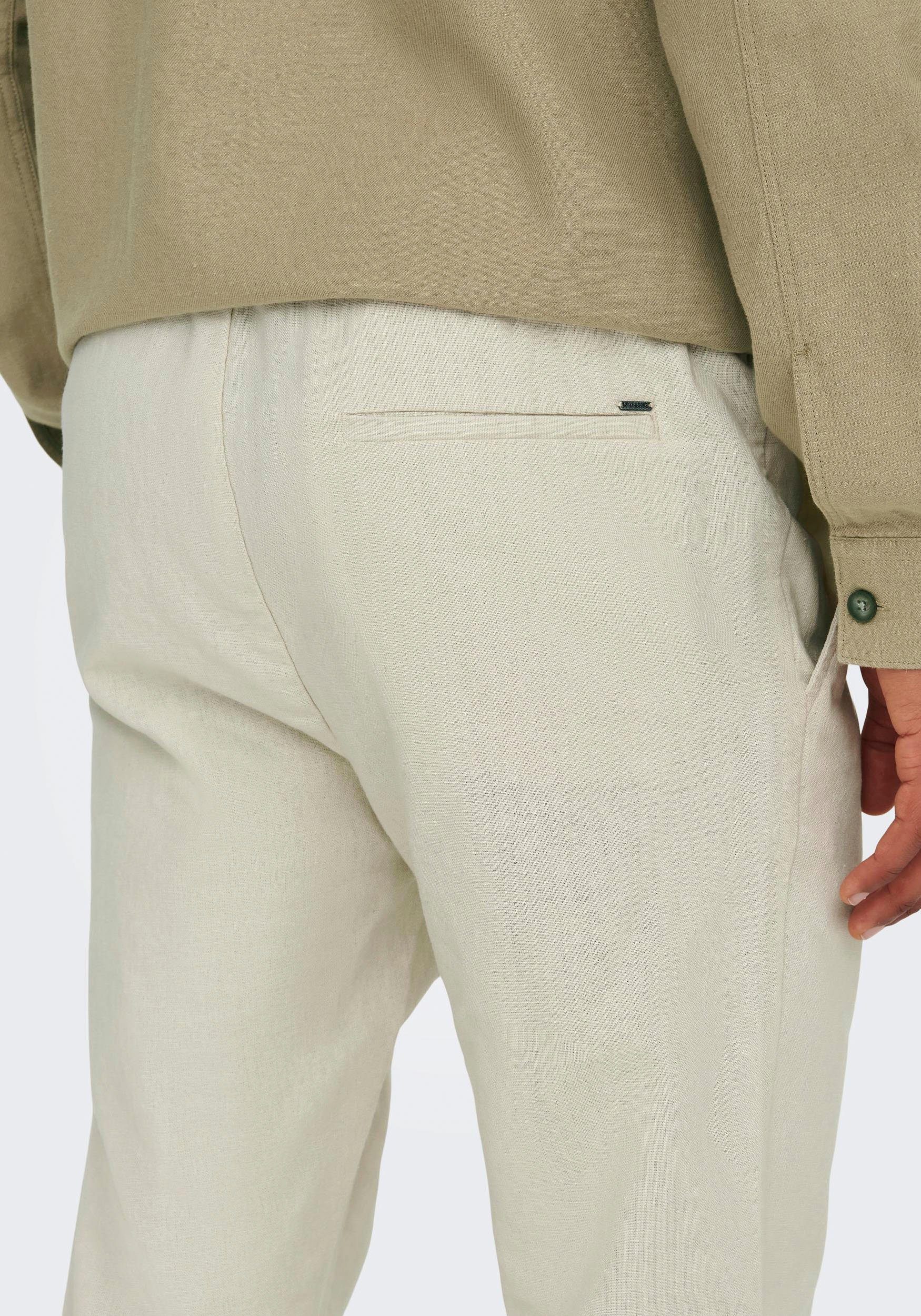 ONLY & SONS Stoffen broek ONSLINUS CROP 0007 COT LIN PNT NOOS