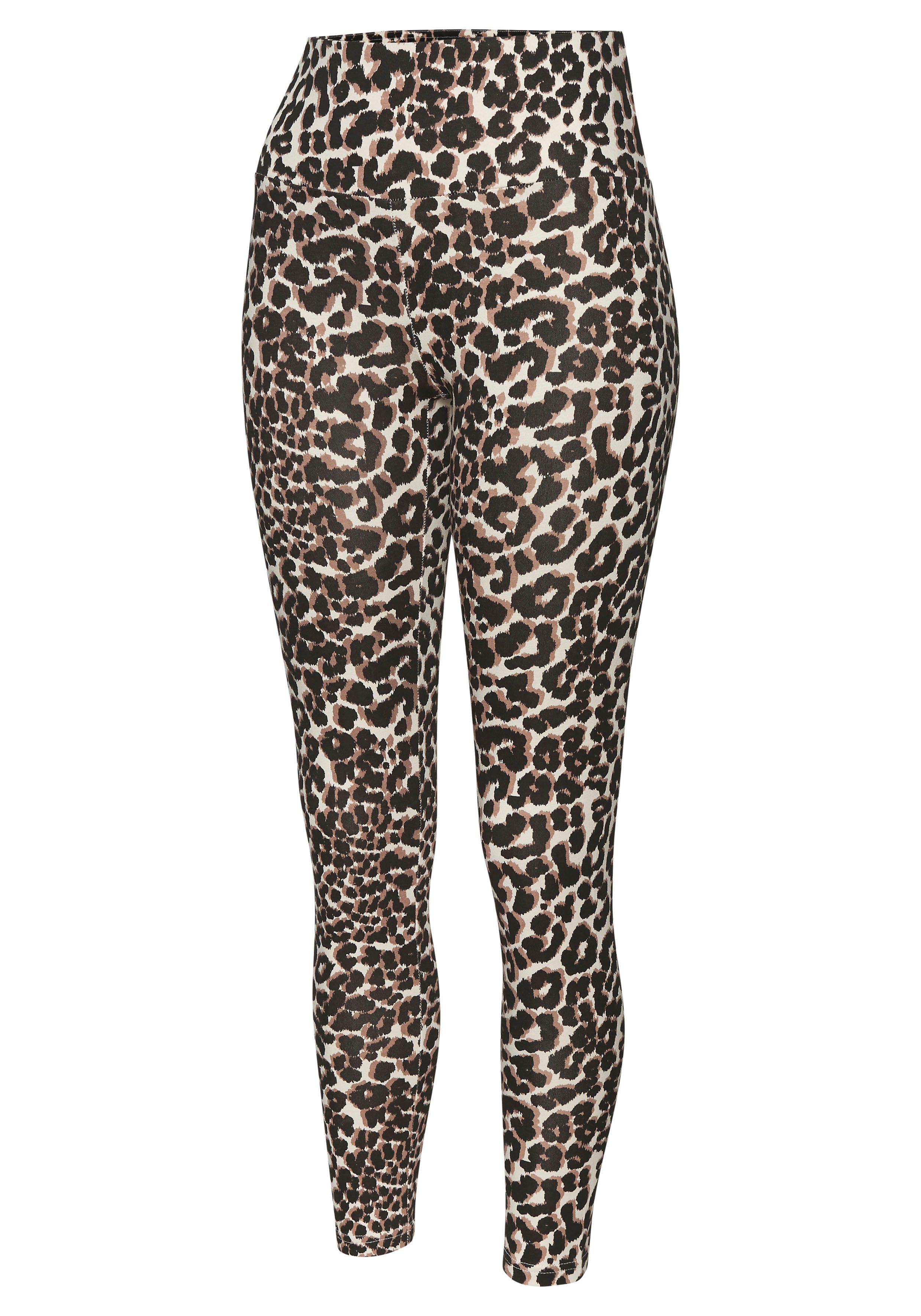active by Lascana Legging in luipaardprint, met brede boord