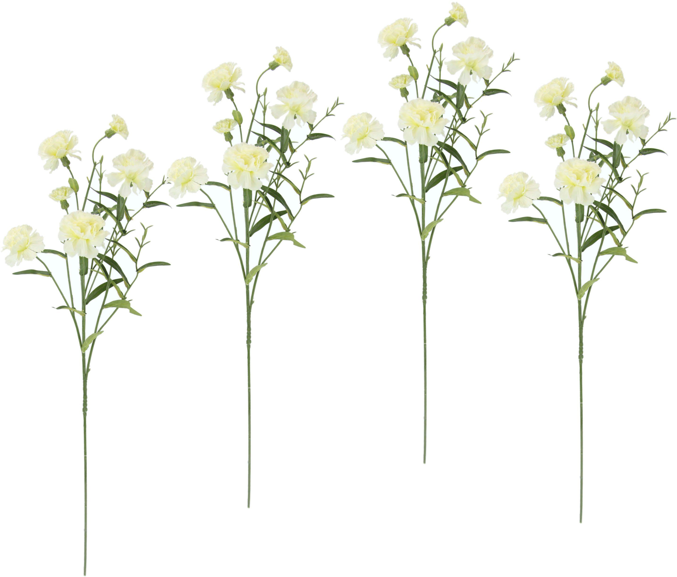 I.GE.A. Kunstbloem Anjer set van 4 kunstbloemen, snijbloemen (4 stuks) kunstbloemen wit
