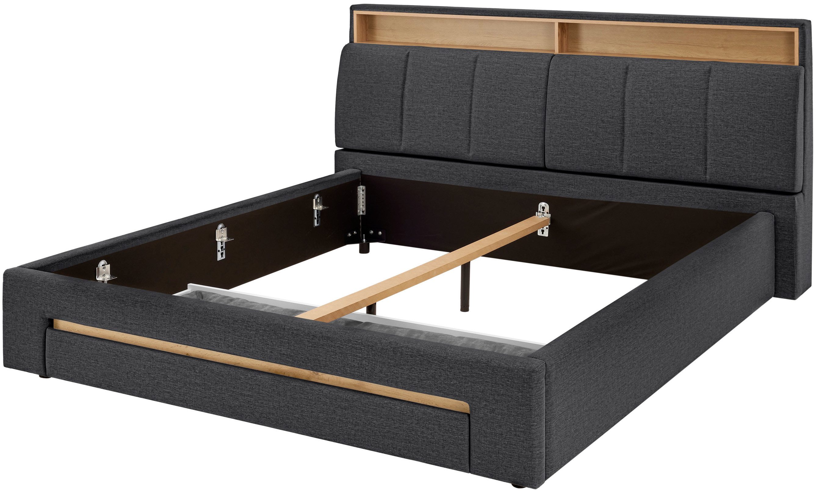 INOSIGN Gestoffeerd bed CiTY/GiRON,, gepolsterd opbergbed, met LED-verlichting Bedkisten met hondenbed of als opbergruimte, opklapbare hoofdeinden