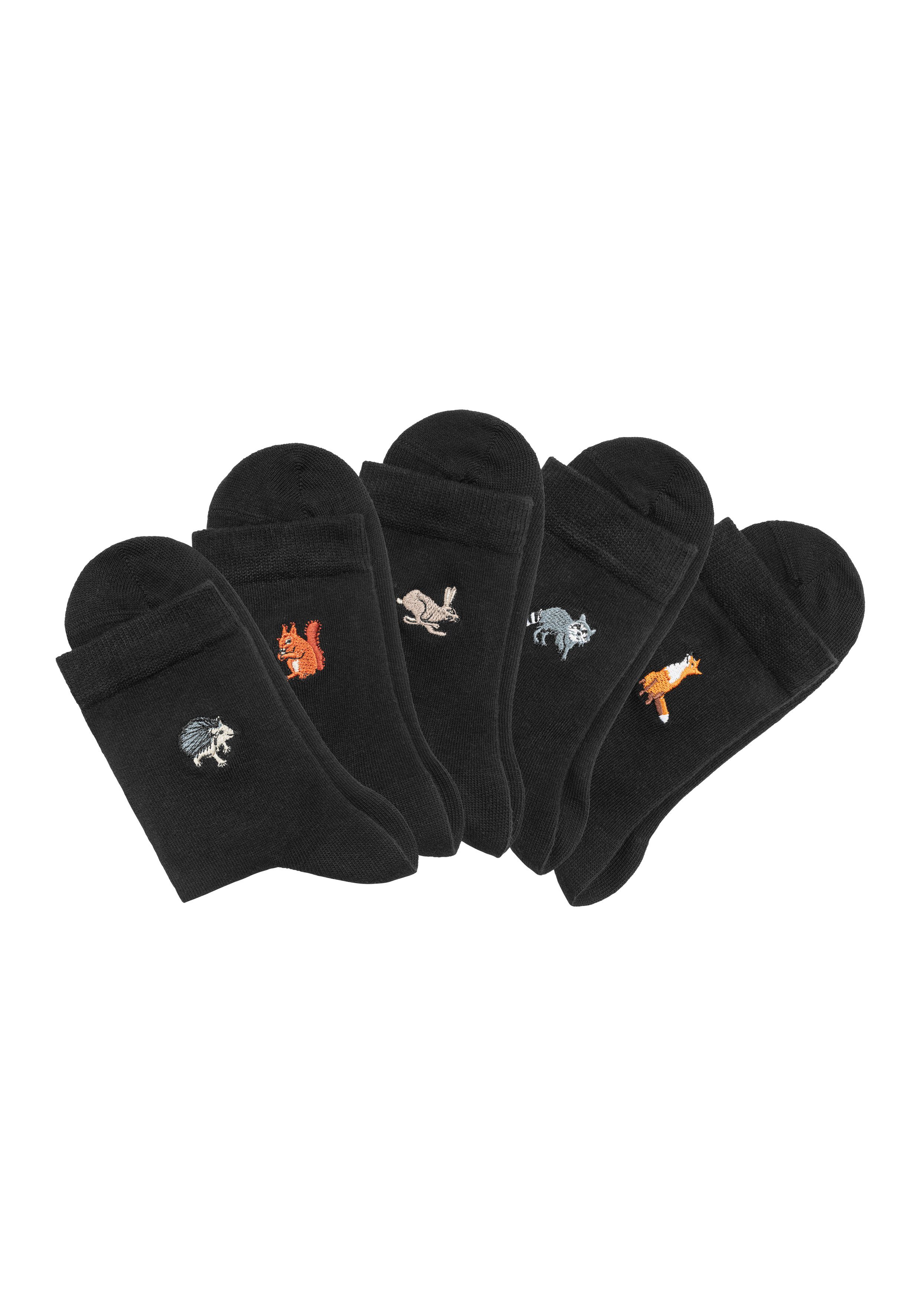 H.I.S Sokken met luxueus borduursel (set, 5 paar)