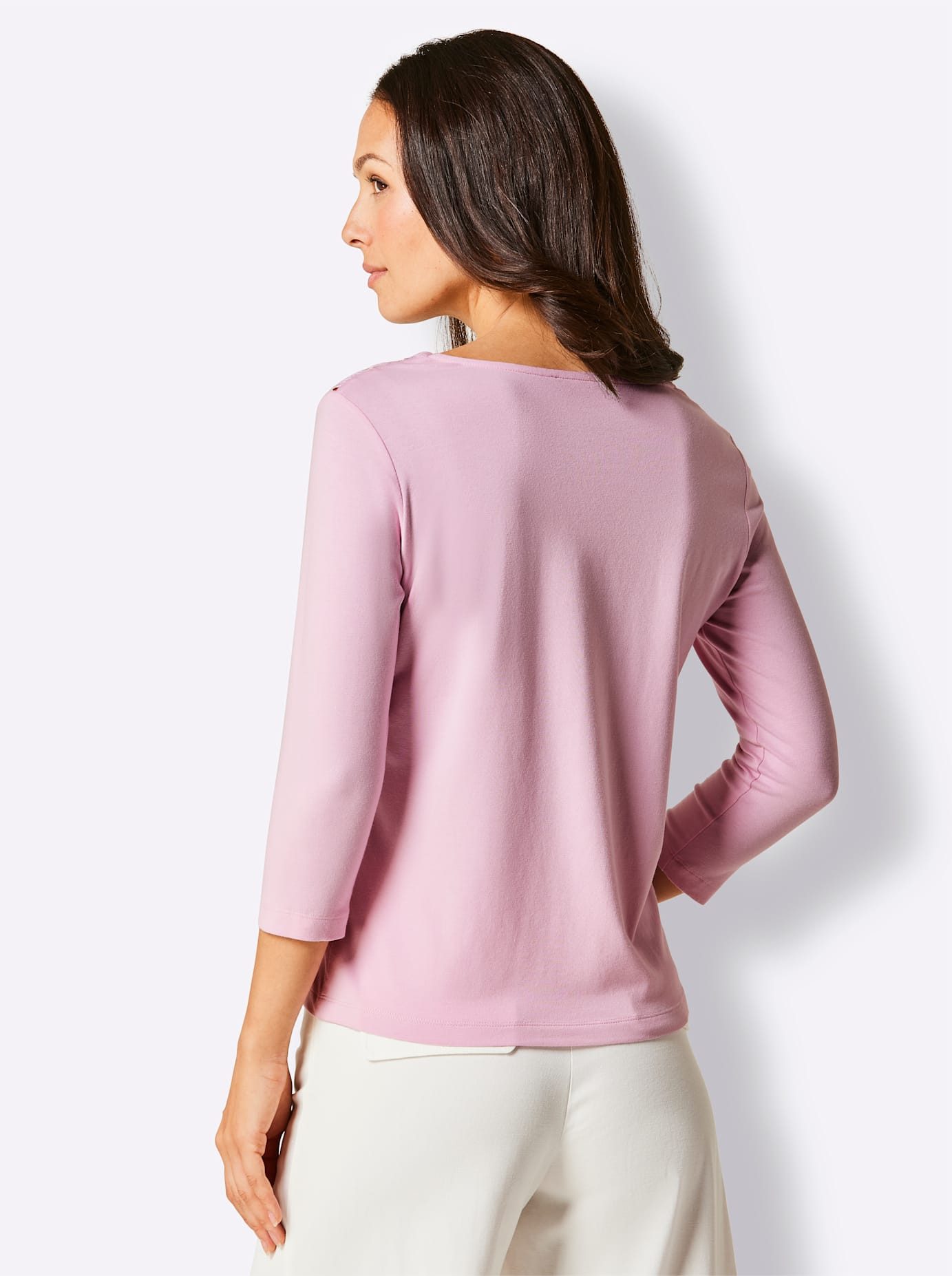 CREATION L PREMIUM Shirt met V-hals Modal-katoenen shirt (1-delig)