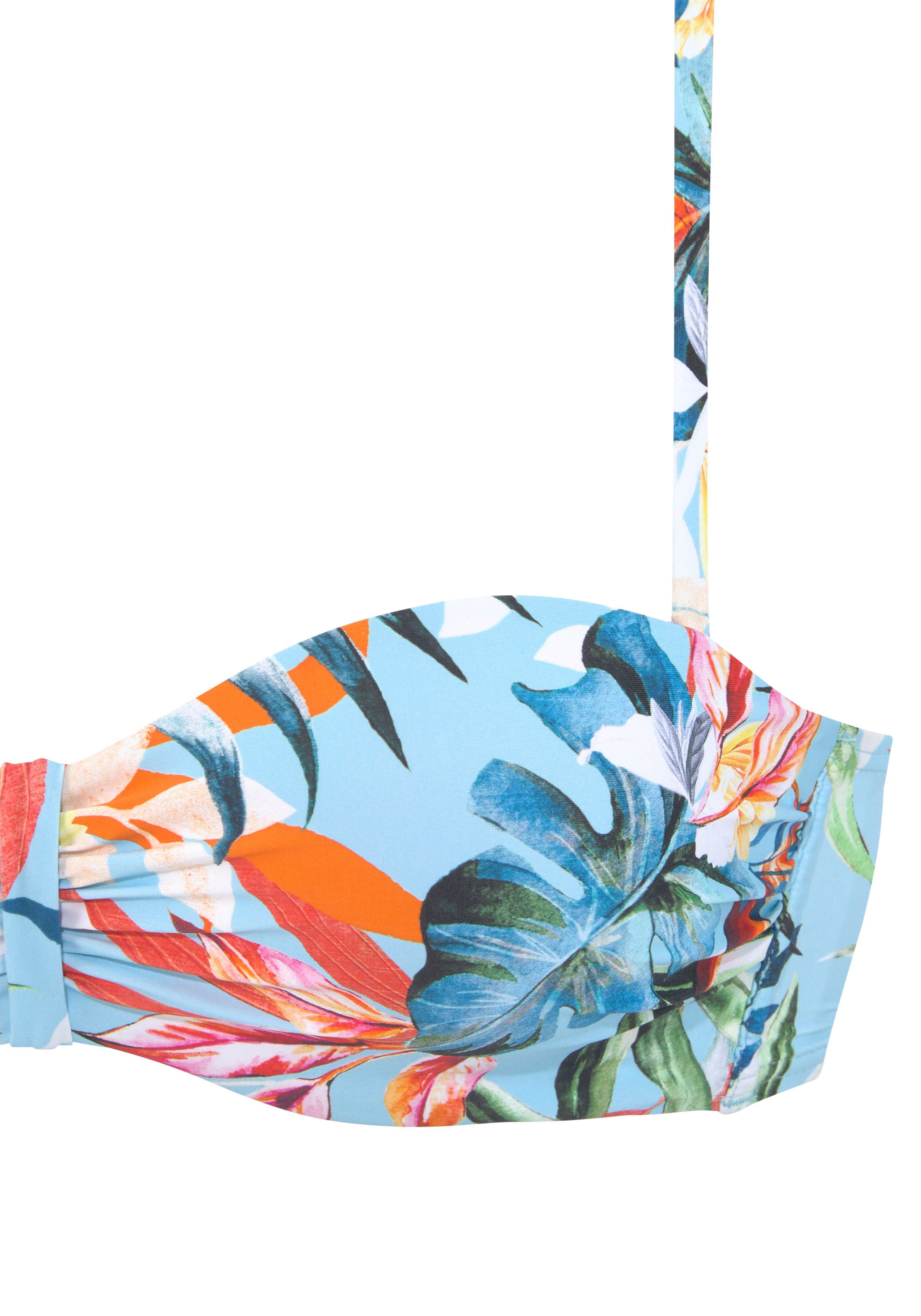 Venice Beach Beugelbandeau bikinitop Caru met moderne print all-over