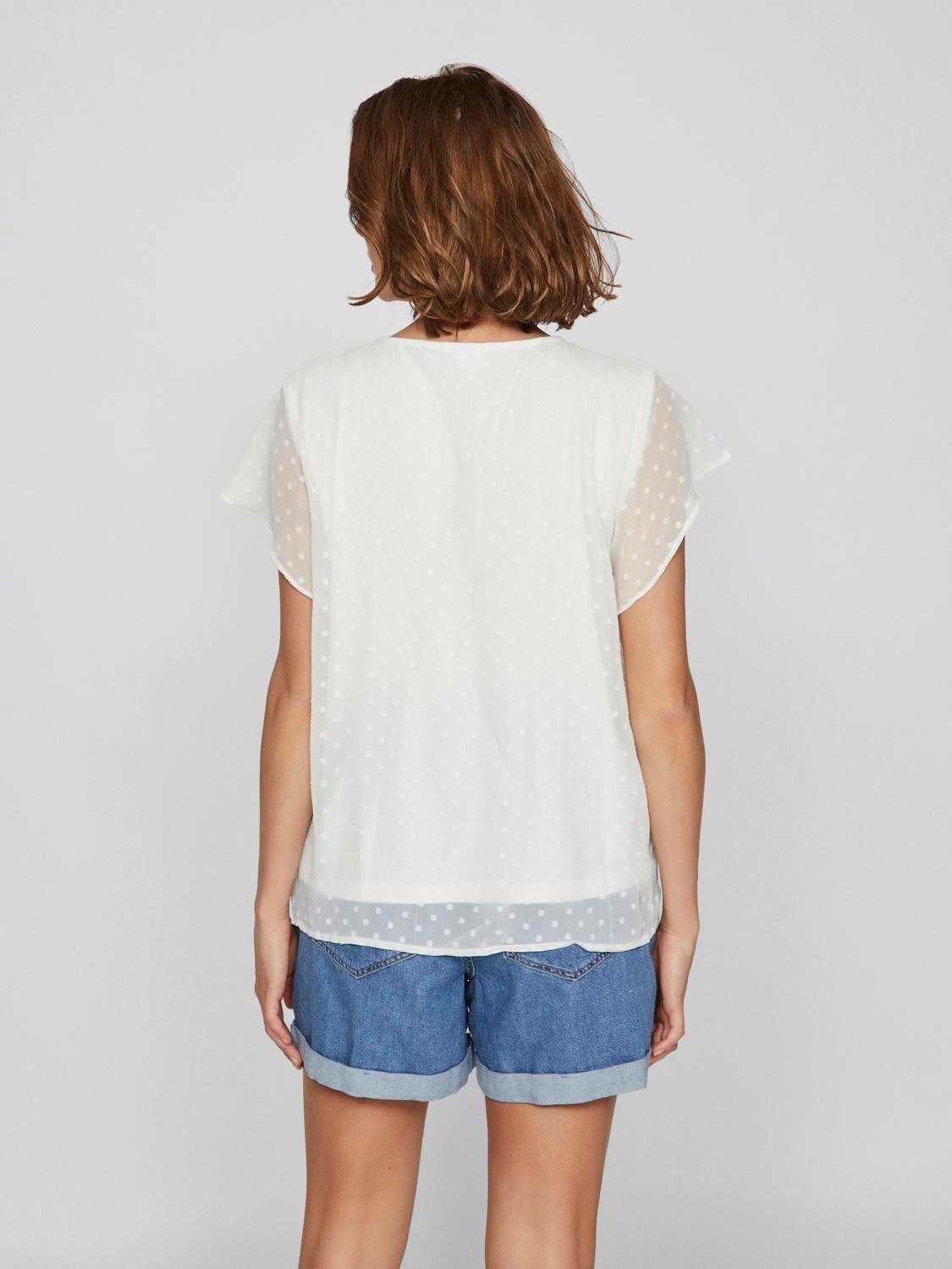 Vila Shirt met korte mouwen VIEDEE C/S V-NECK TOP - NOOS