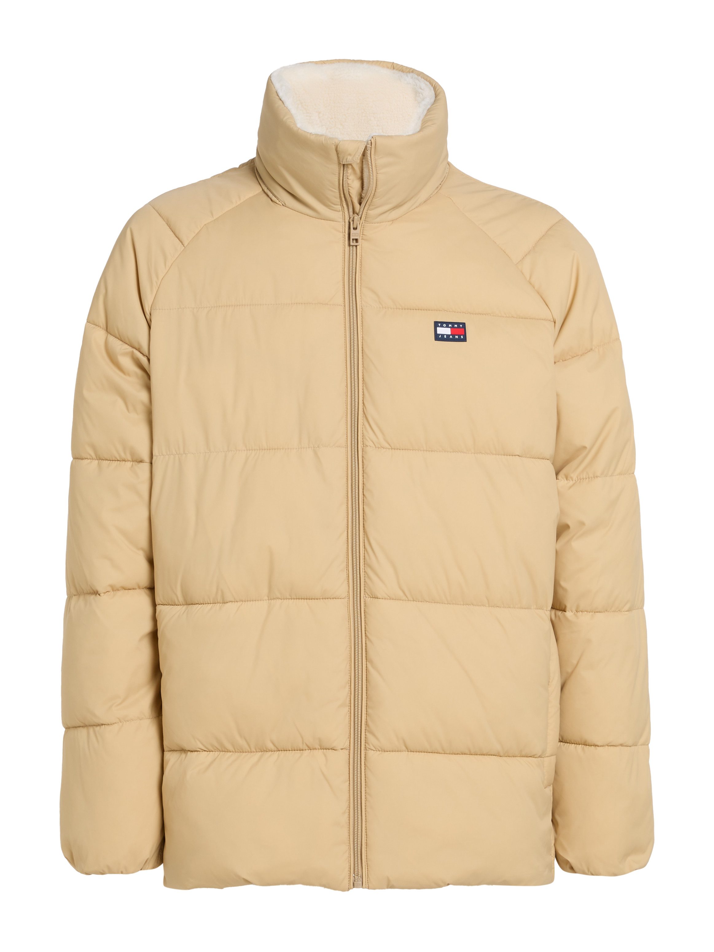 TOMMY JEANS Gewatteerde jas TJM POLY PUFFER EXT Winterjas met staande kraag, gevoerd teddy, binnenzakken