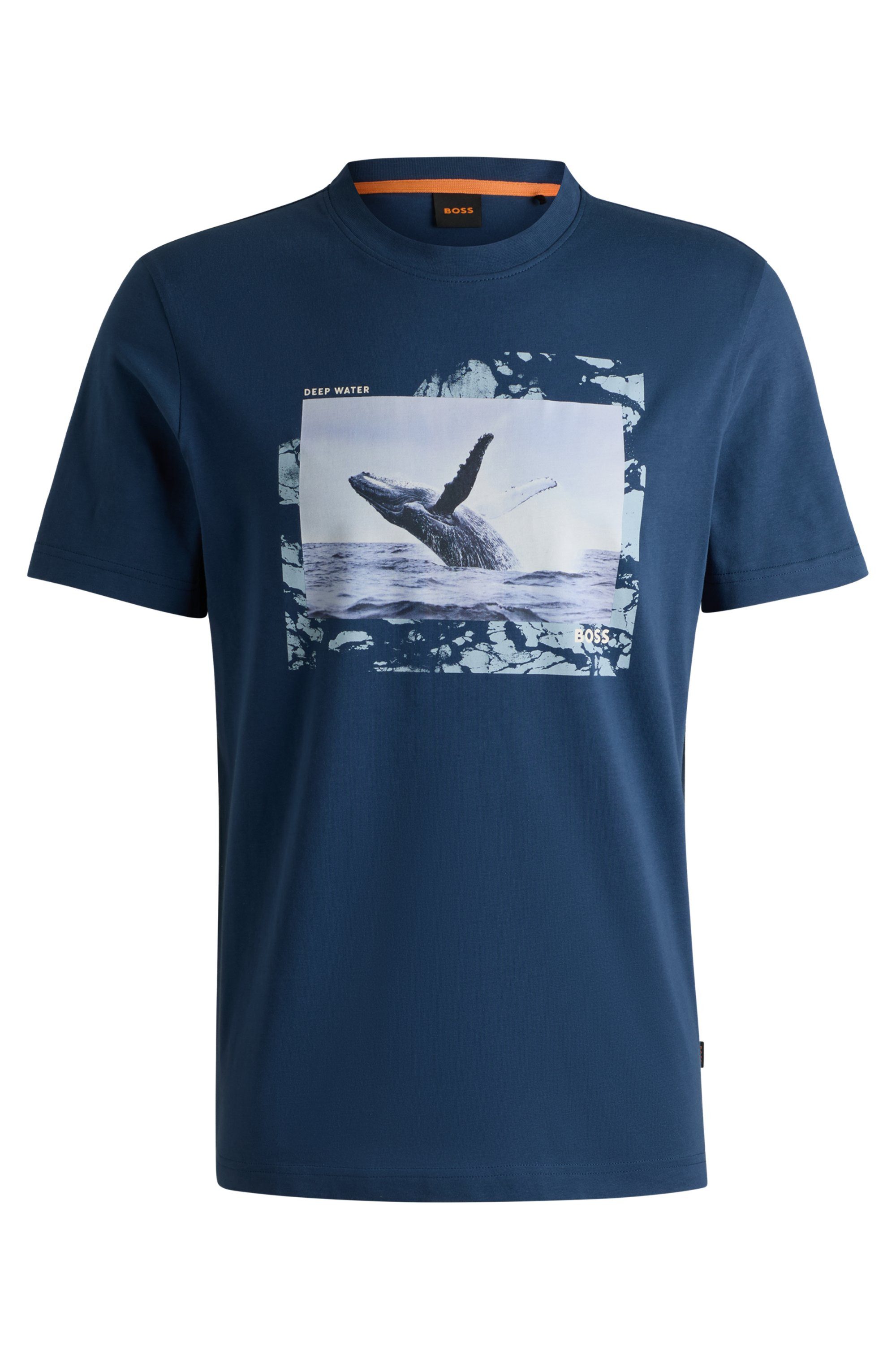 Boss Orange T-shirt Te Dunetrace met grote fotoprint