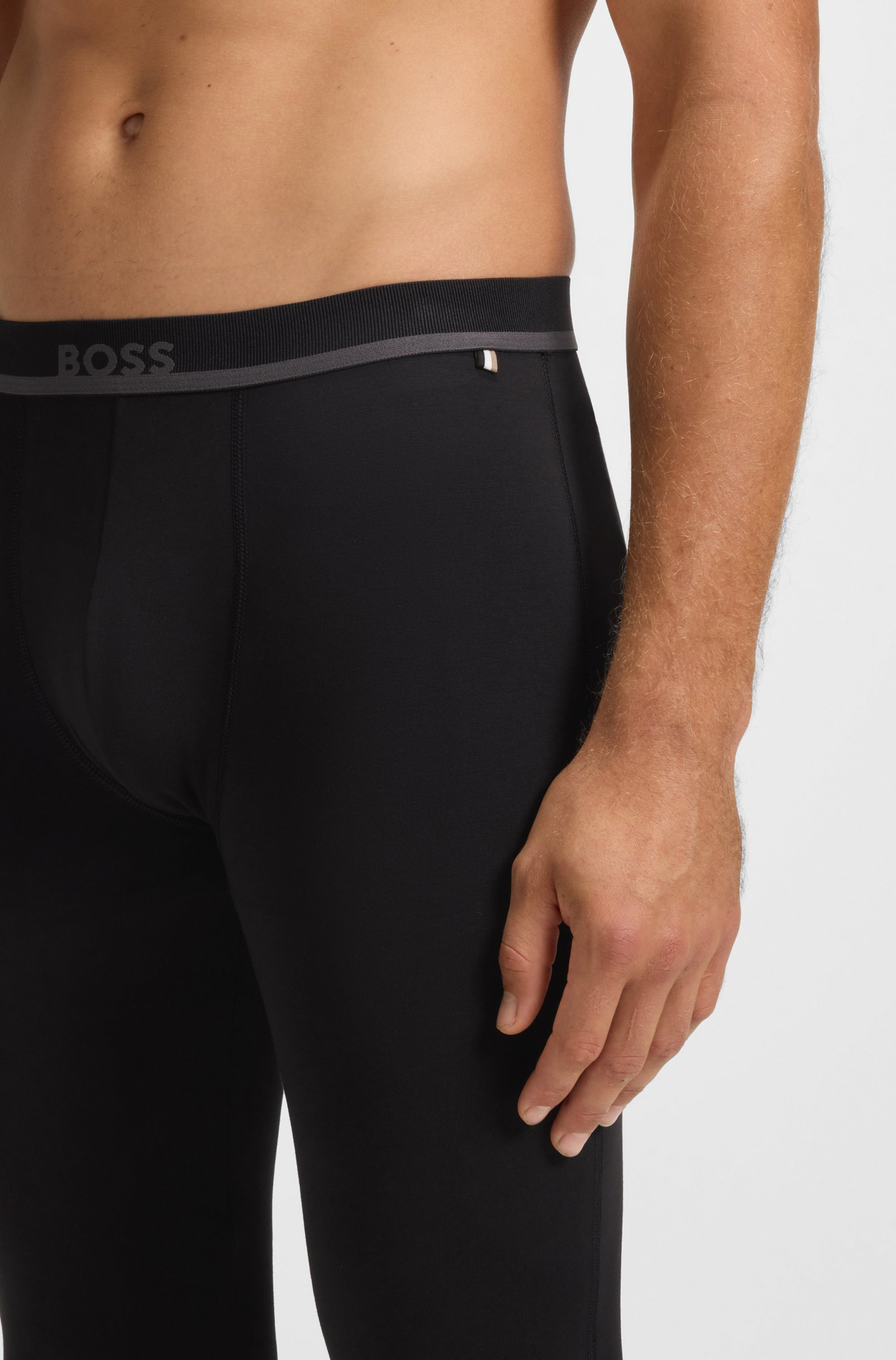 BOSS Lange onderbroek Long John 365 Solid met boss opdruk op de tailleband
