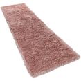 paco home hoogpolige loper akumal 930 tapijtloper, shaggy, bijzonder zacht door softgaren, unikleuren, ideaal in de hal  slaapkamer roze