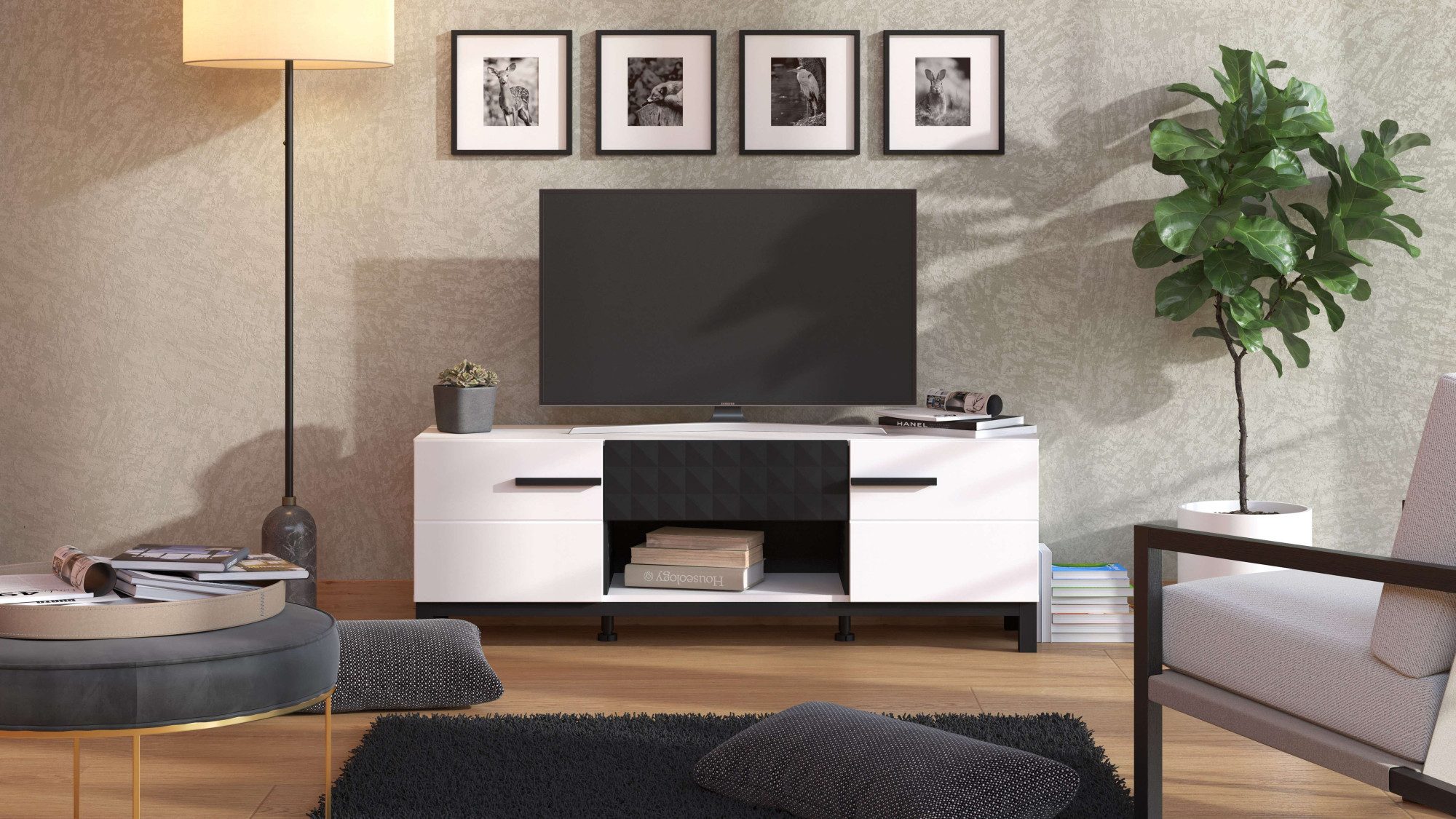 Home affaire Tv-meubel Orleans, breedte 147,5 cm lowboard, TV-kast, TV-standaard