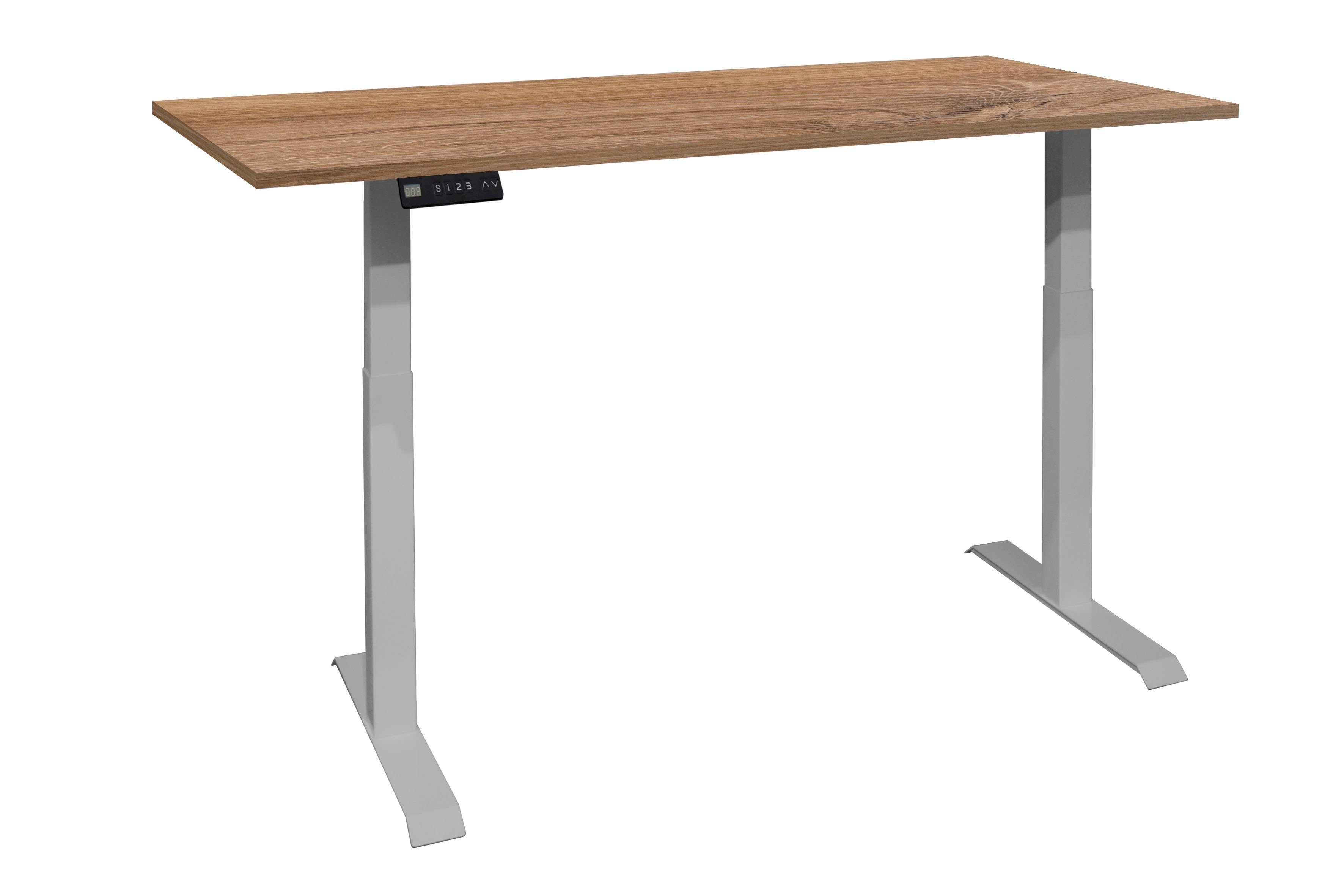 Mäusbacher Bureau Big System Office Breedte 120 cm, elektrisch in hoogte verstelbaar bureaus beige