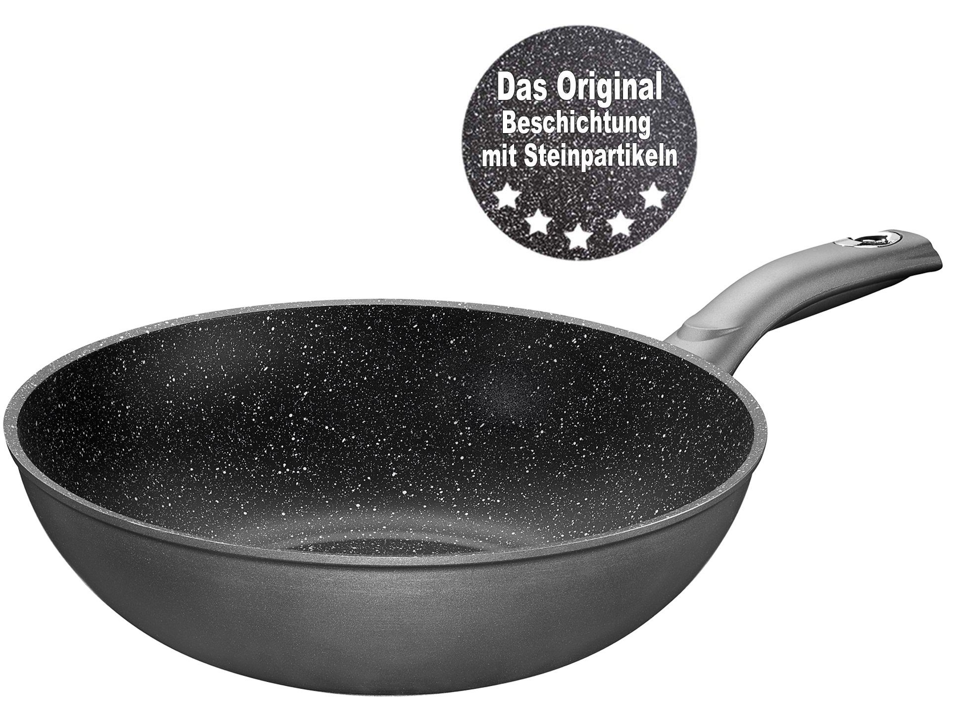 STONELINE wok Ø 30 cm, STONELINE®- keramische coating, inductie (1-delig)