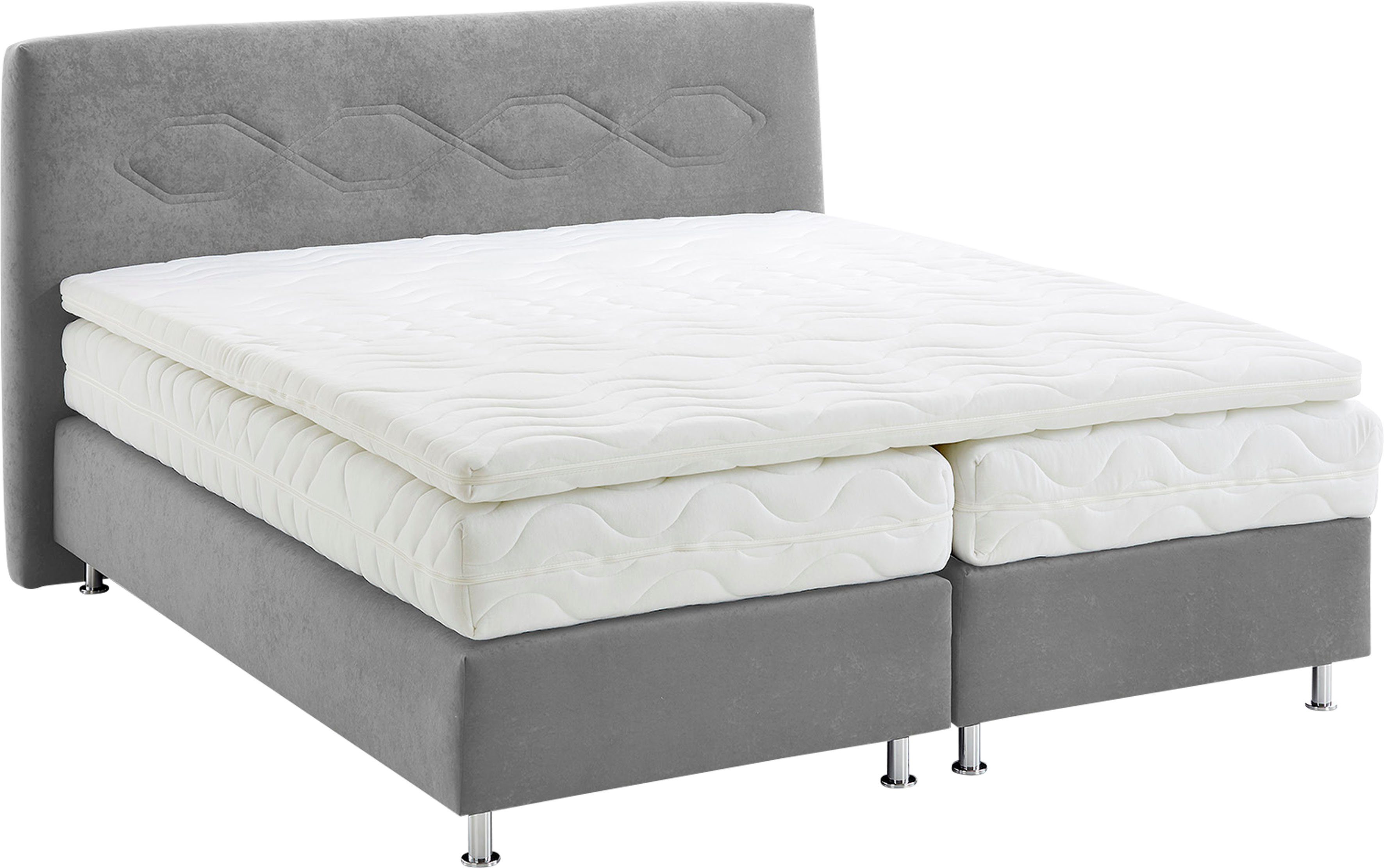 Westfalia Polsterbetten Boxspring naar keuze met topmatras boxsprings grijs