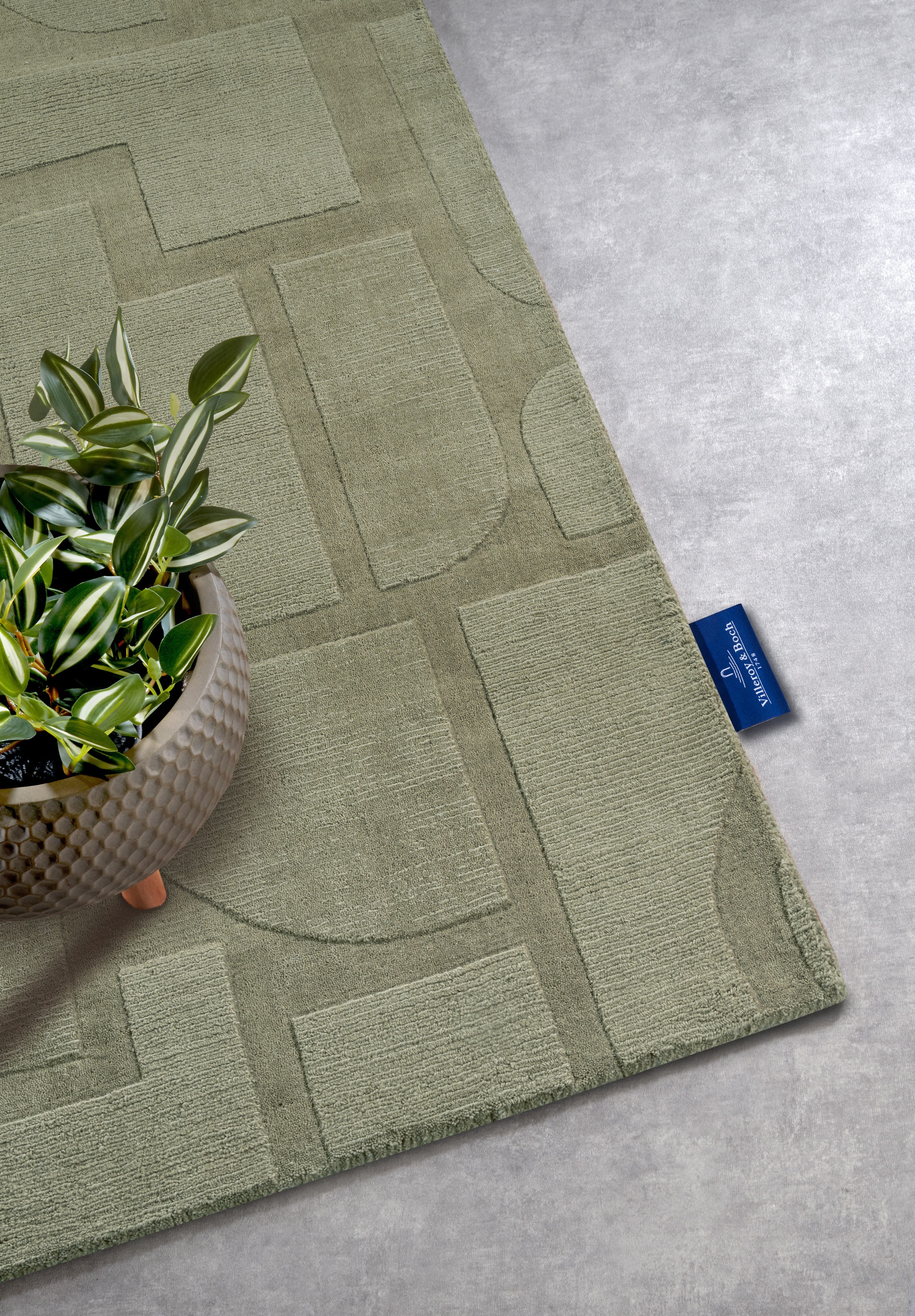 Villeroy & Boch Wollen kleed Alexis Handgeweven, wol, natuur, woonkamer, geometrie, boho, design