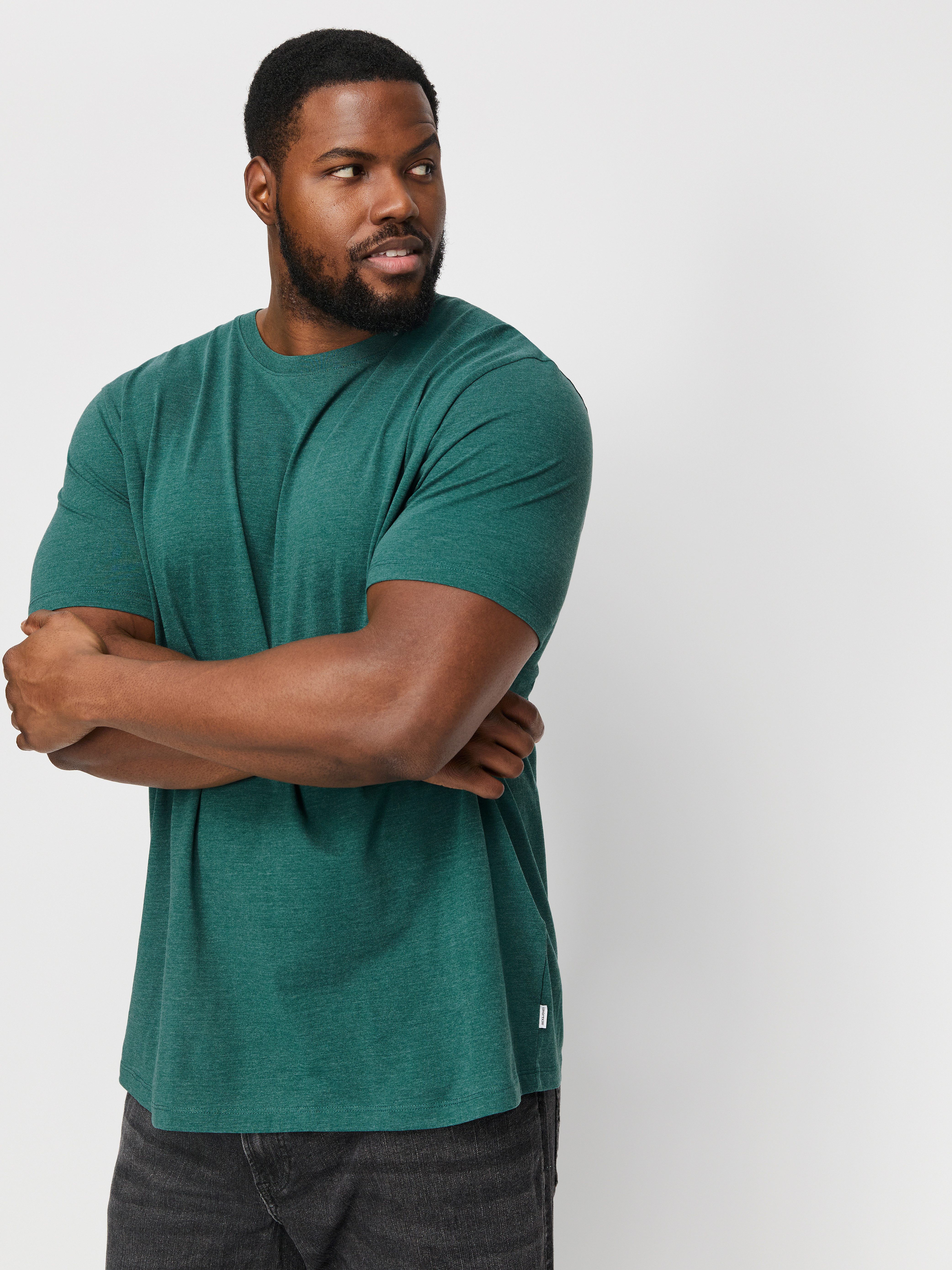 Jack & Jones PlusSize Shirt met ronde hals JJEORGANIC MEL TEE SS O-NECK NOOS PLS